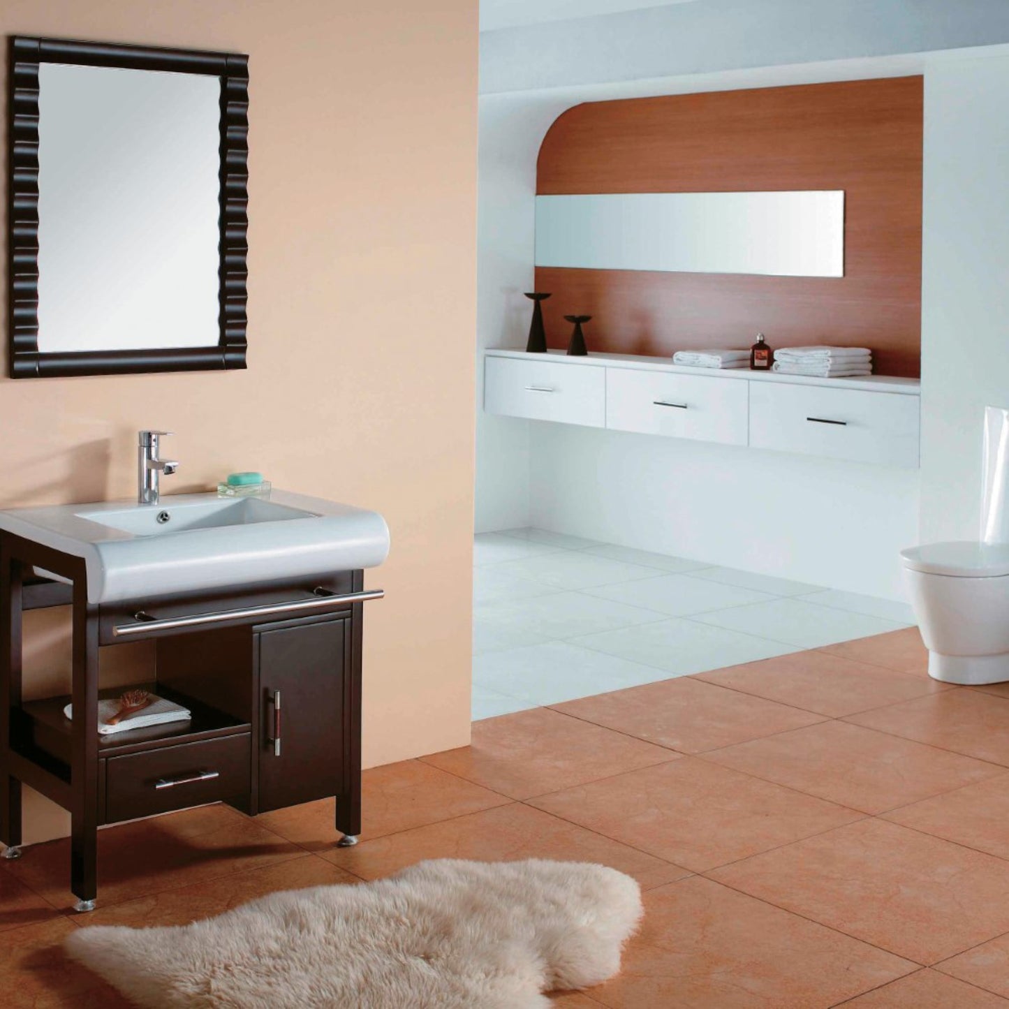 28" Single sink vanity wood dark espresso