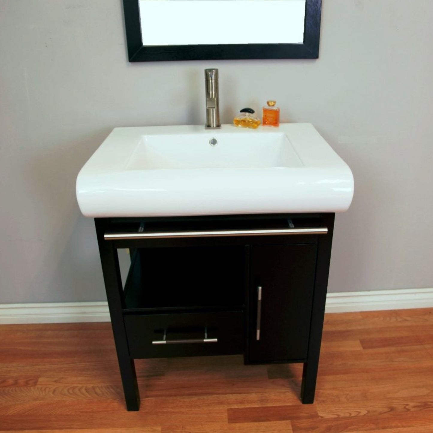 28" Single sink vanity wood dark espresso