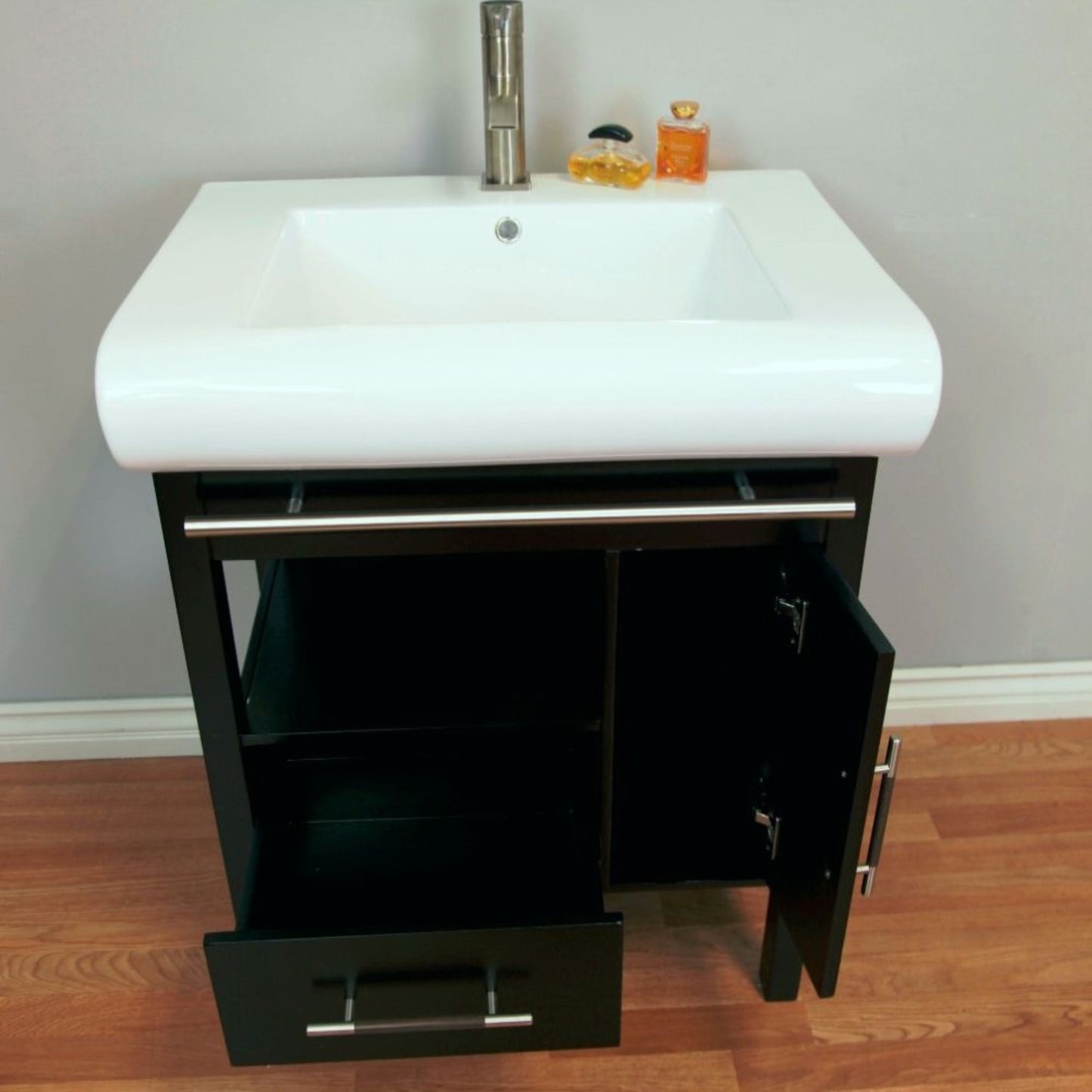 28" Single sink vanity wood dark espresso