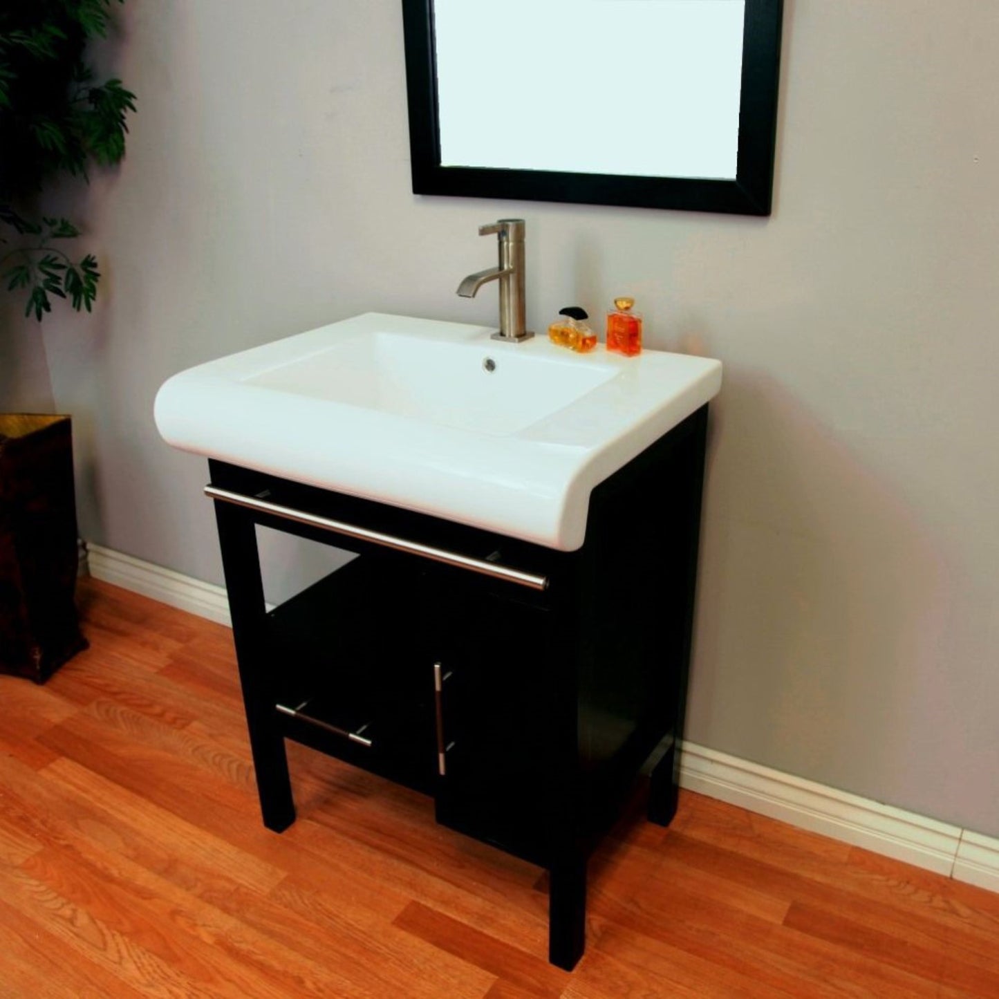 28" Single sink vanity wood dark espresso