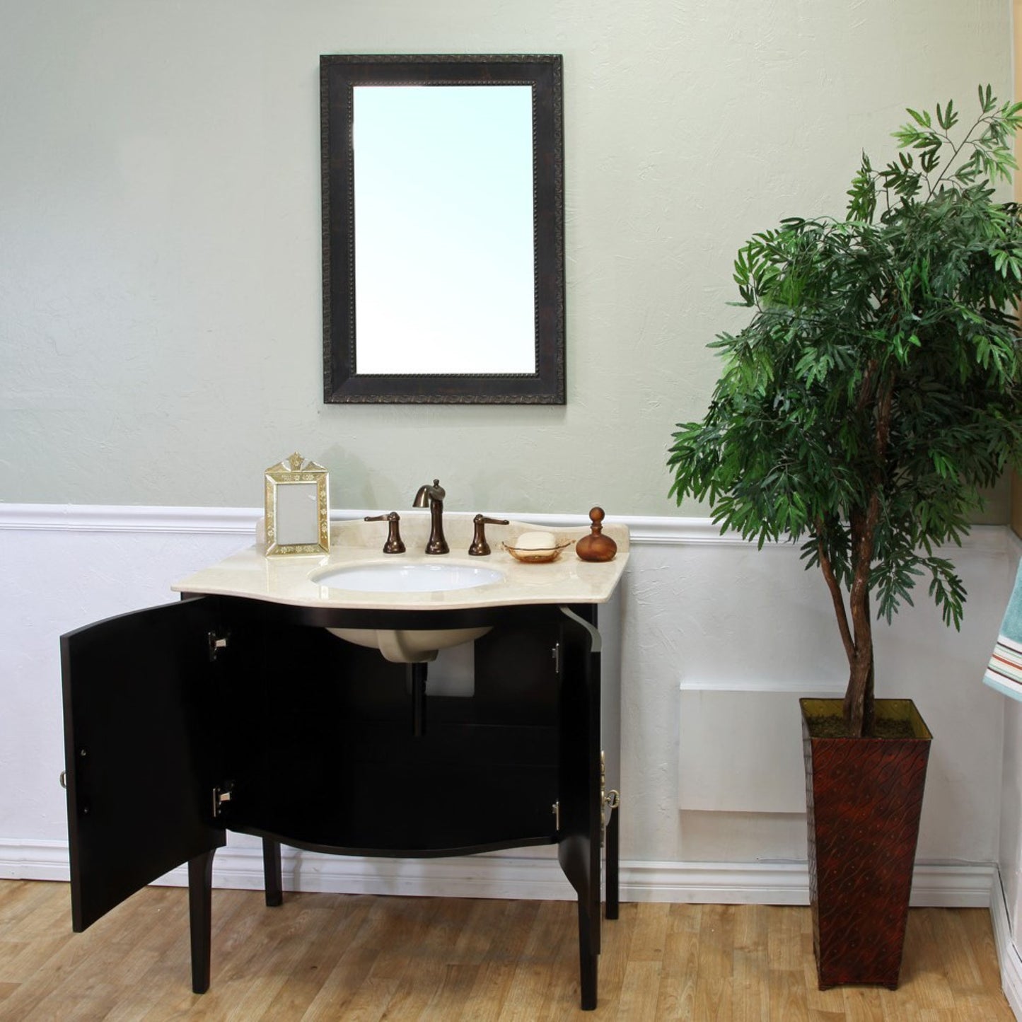 36" Single sink vanity wood espresso