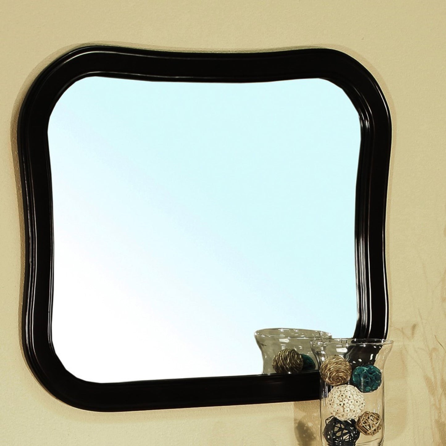 Solid wood frame mirror espresso