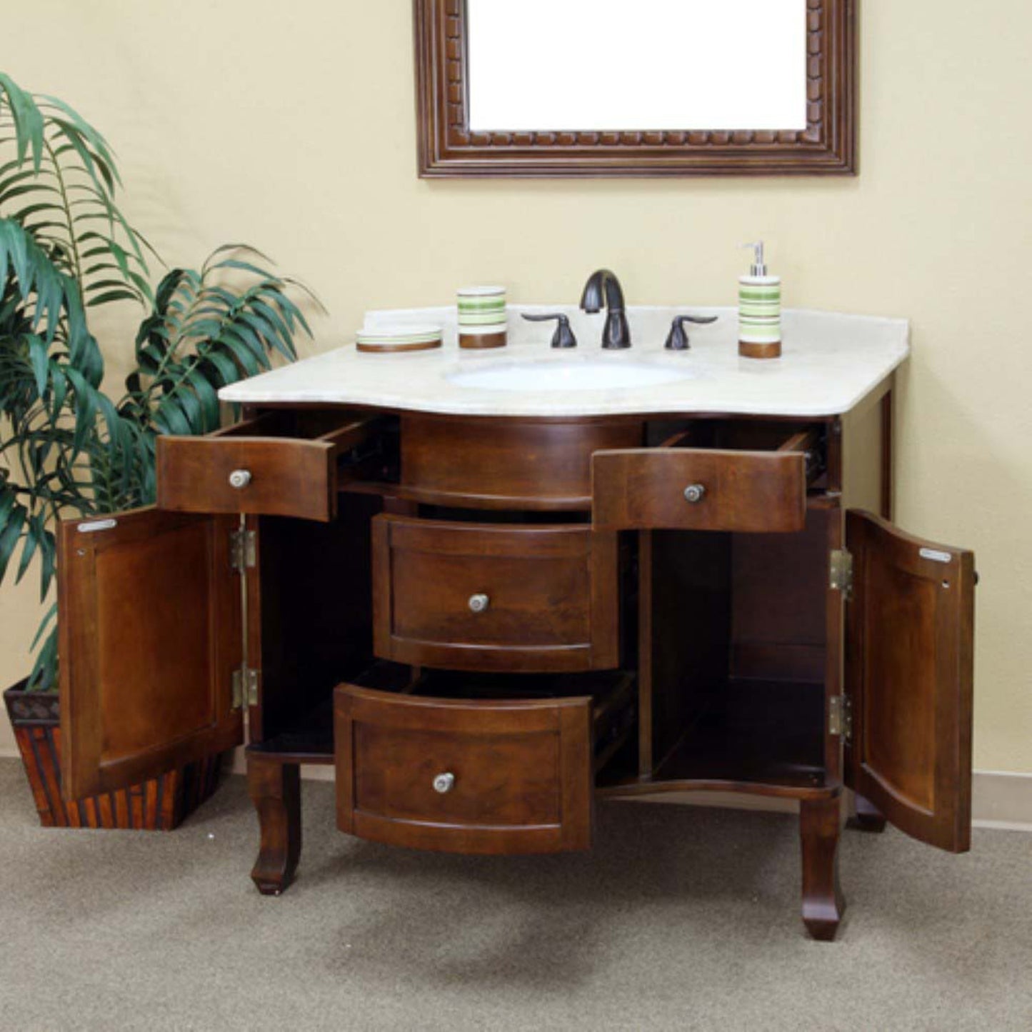 38.2" Single sink vanity wood walnut