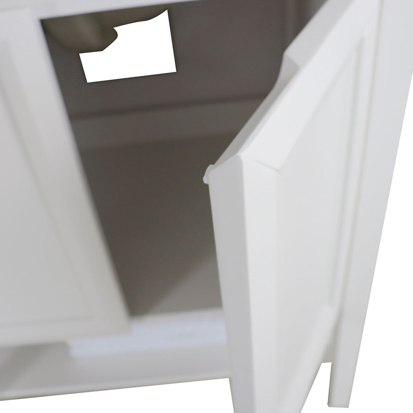 31" Single sink vanity wood white engineered stone