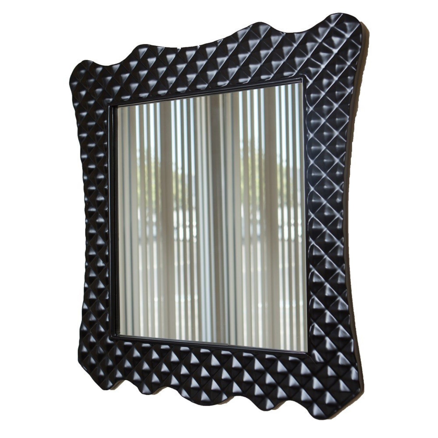 Solid wood frame mirror black