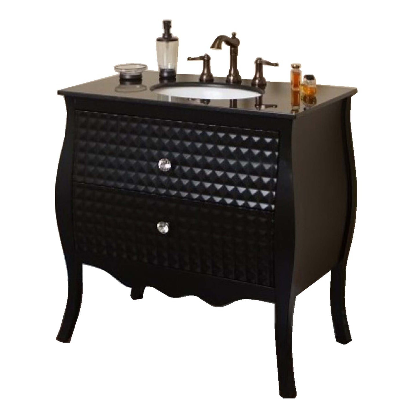 36" Single sink vanity wood black