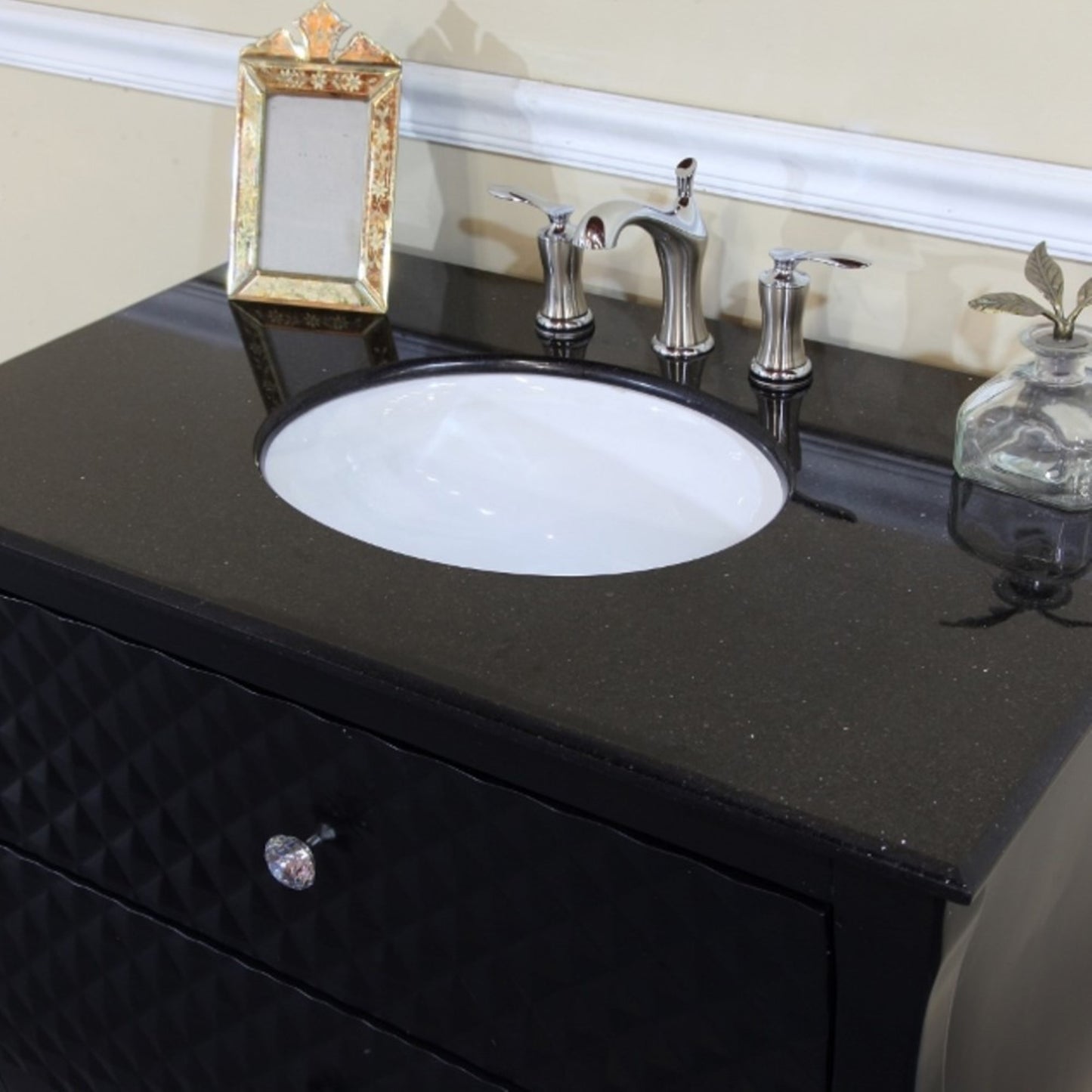 36" Single sink vanity wood black
