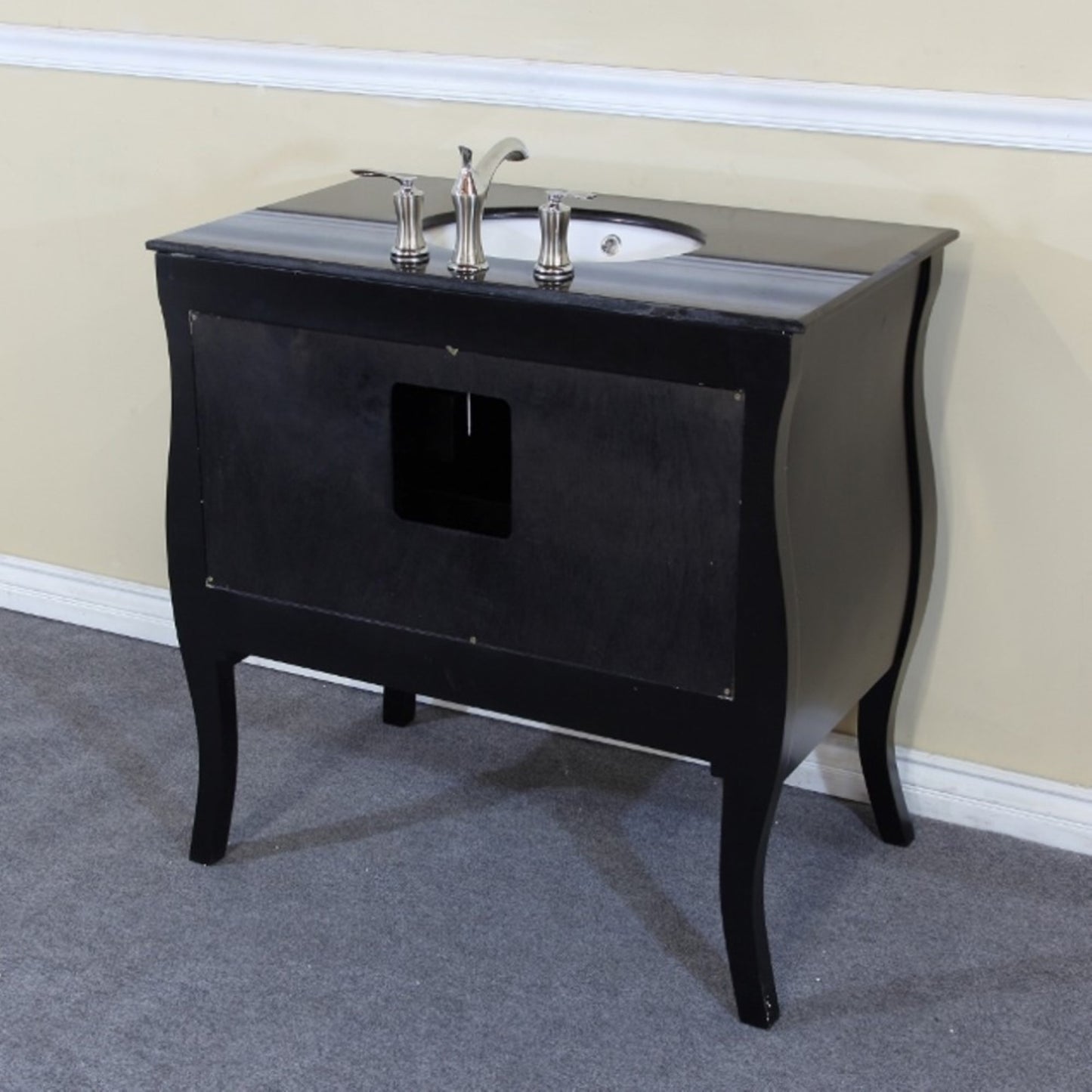 36" Single sink vanity wood black