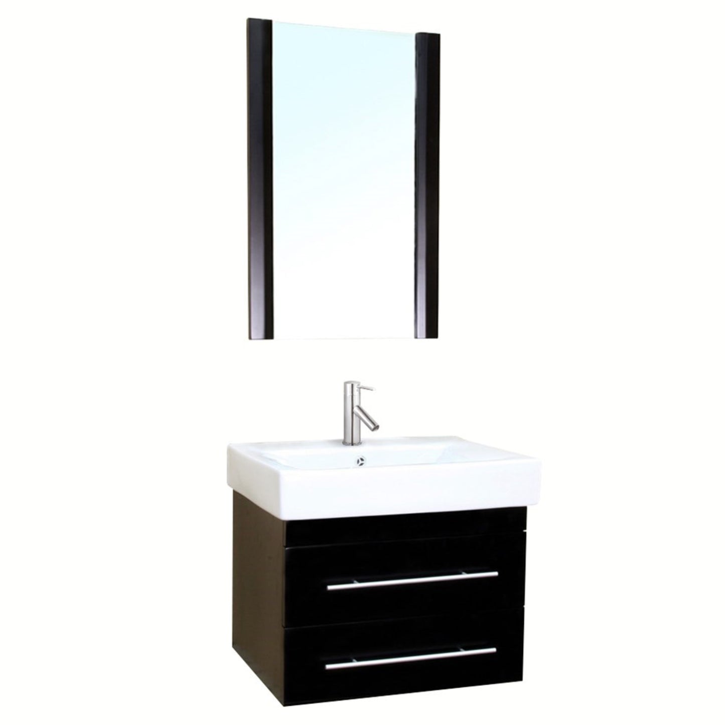 24.25" Single wall mount style sink vanity wood black