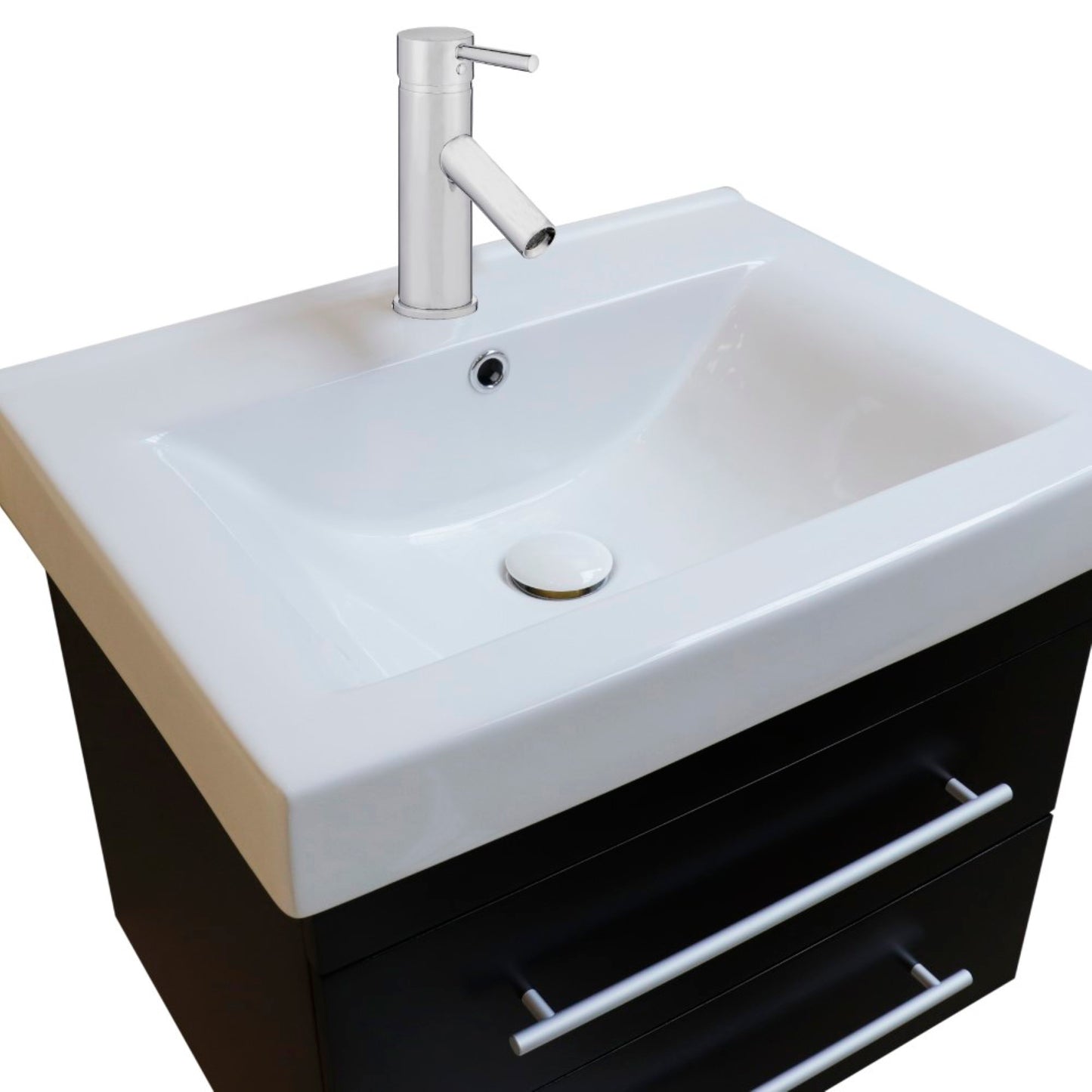 24.25" Single wall mount style sink vanity wood black