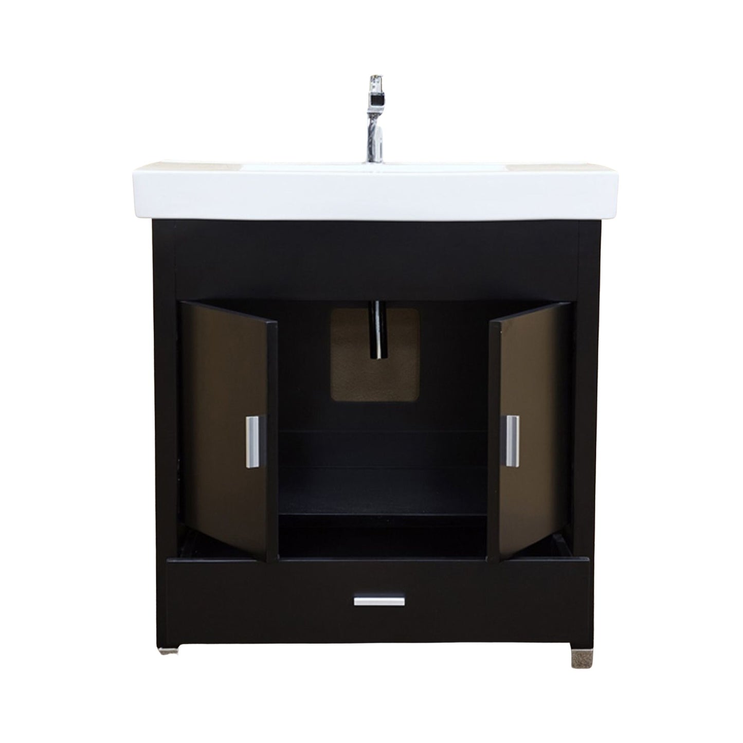 31.5" Single sink vanity wood black