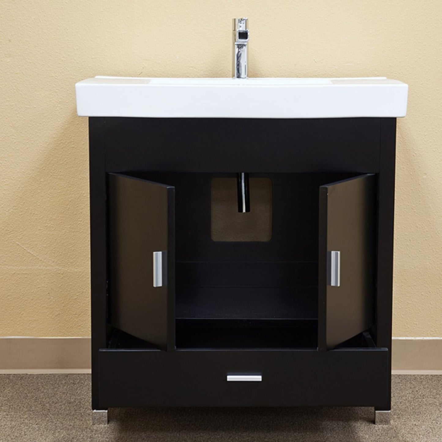 31.5" Single sink vanity wood black
