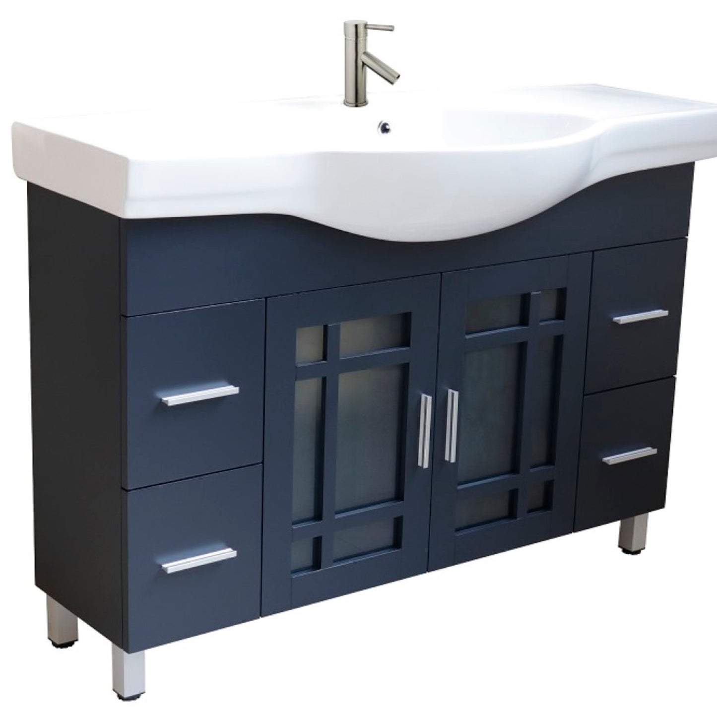 48" Single sink vanity wood dark gray