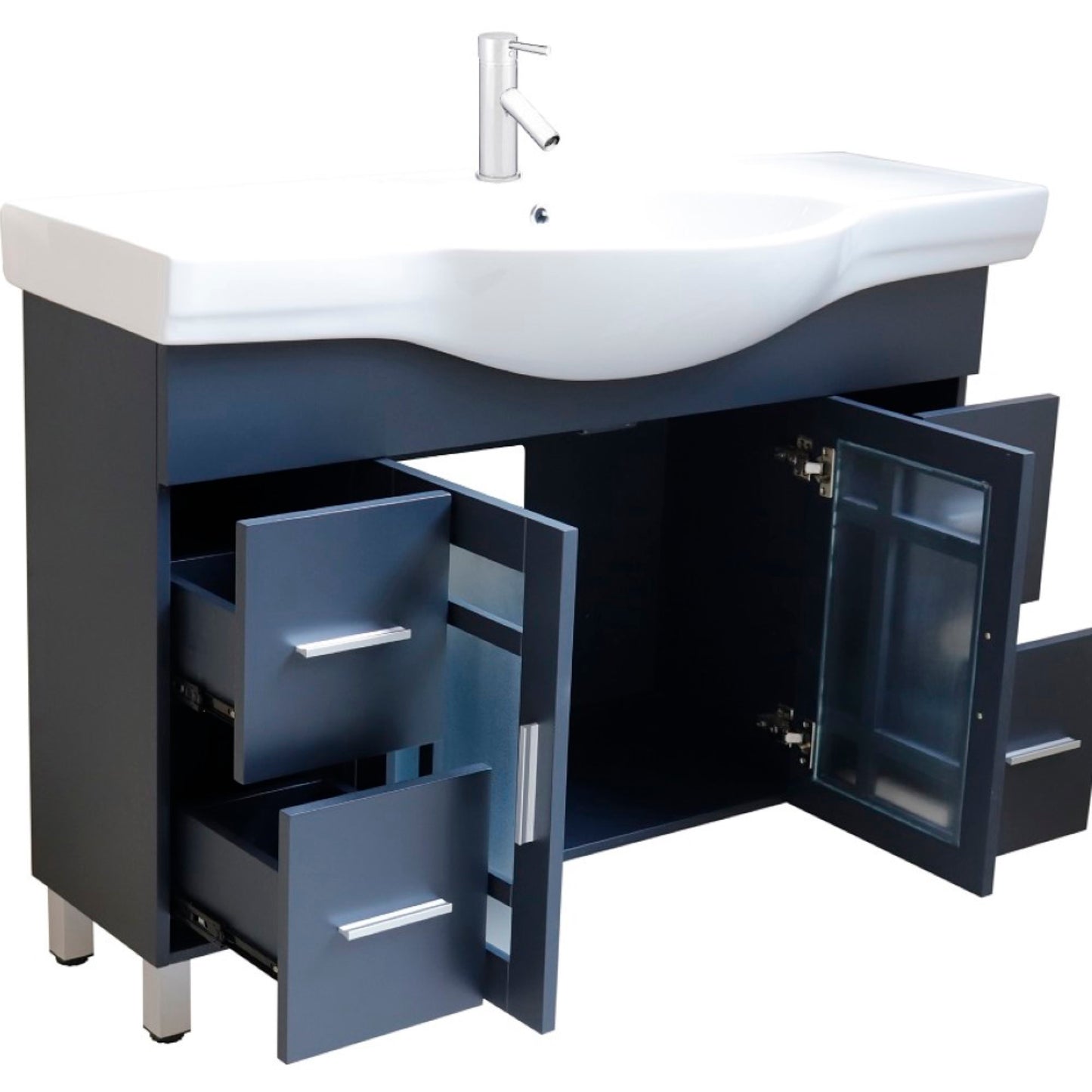 48" Single sink vanity wood dark gray