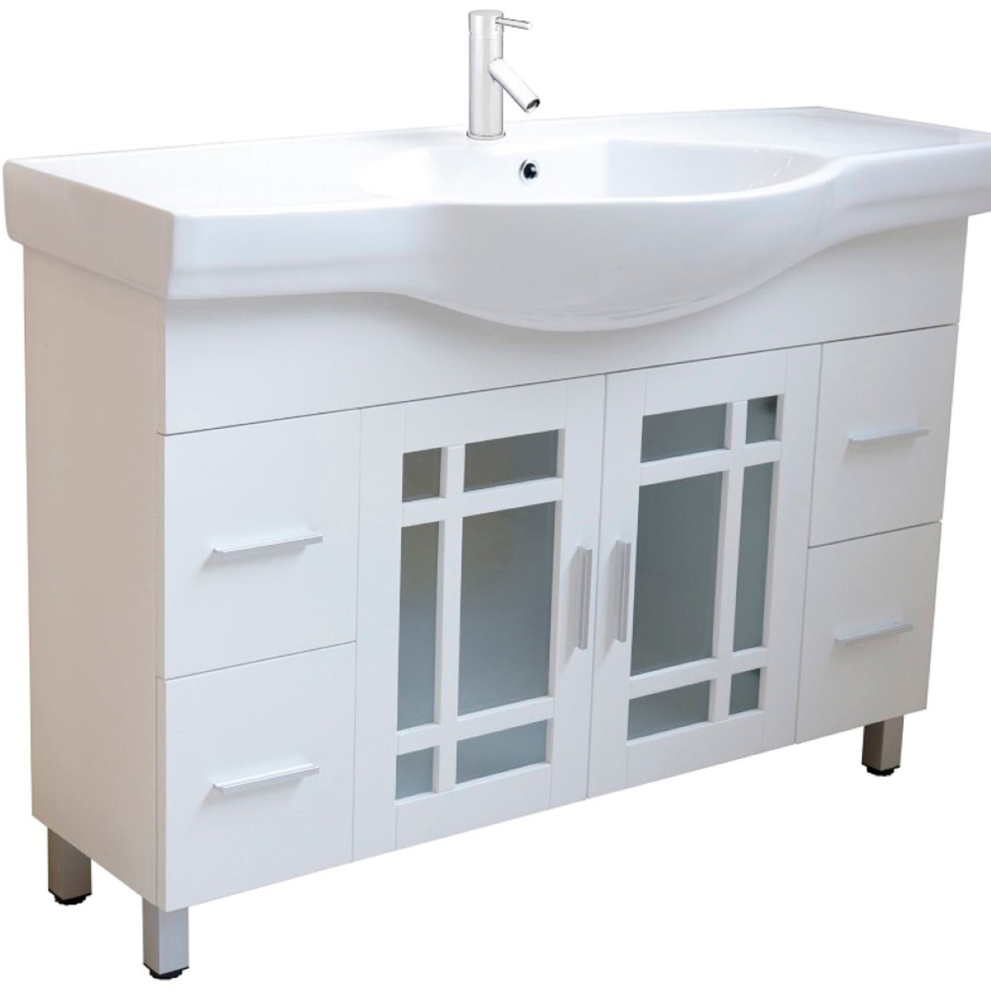 48" Single sink vanity wood white
