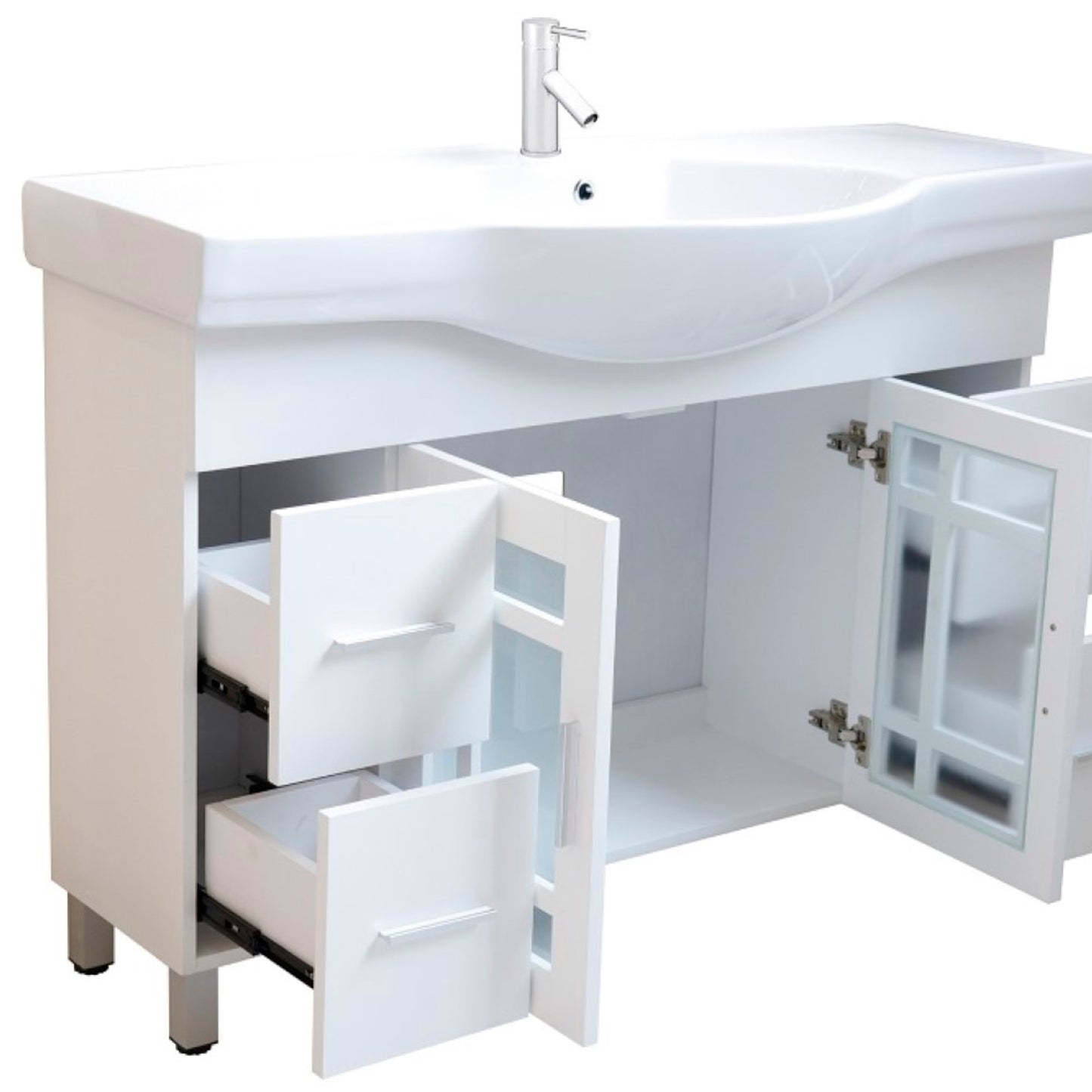 48" Single sink vanity wood white