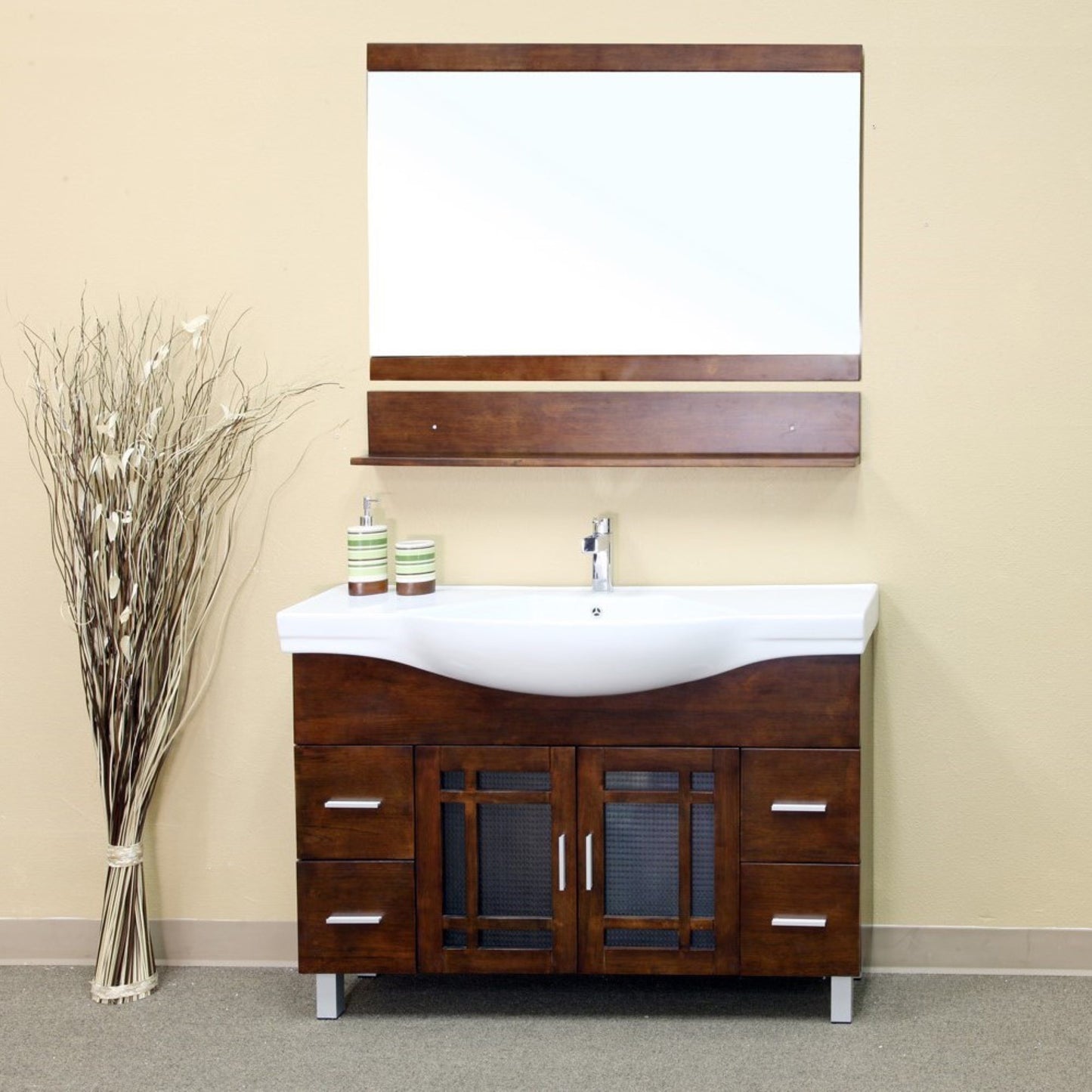 48" Single sink vanity wood walnut