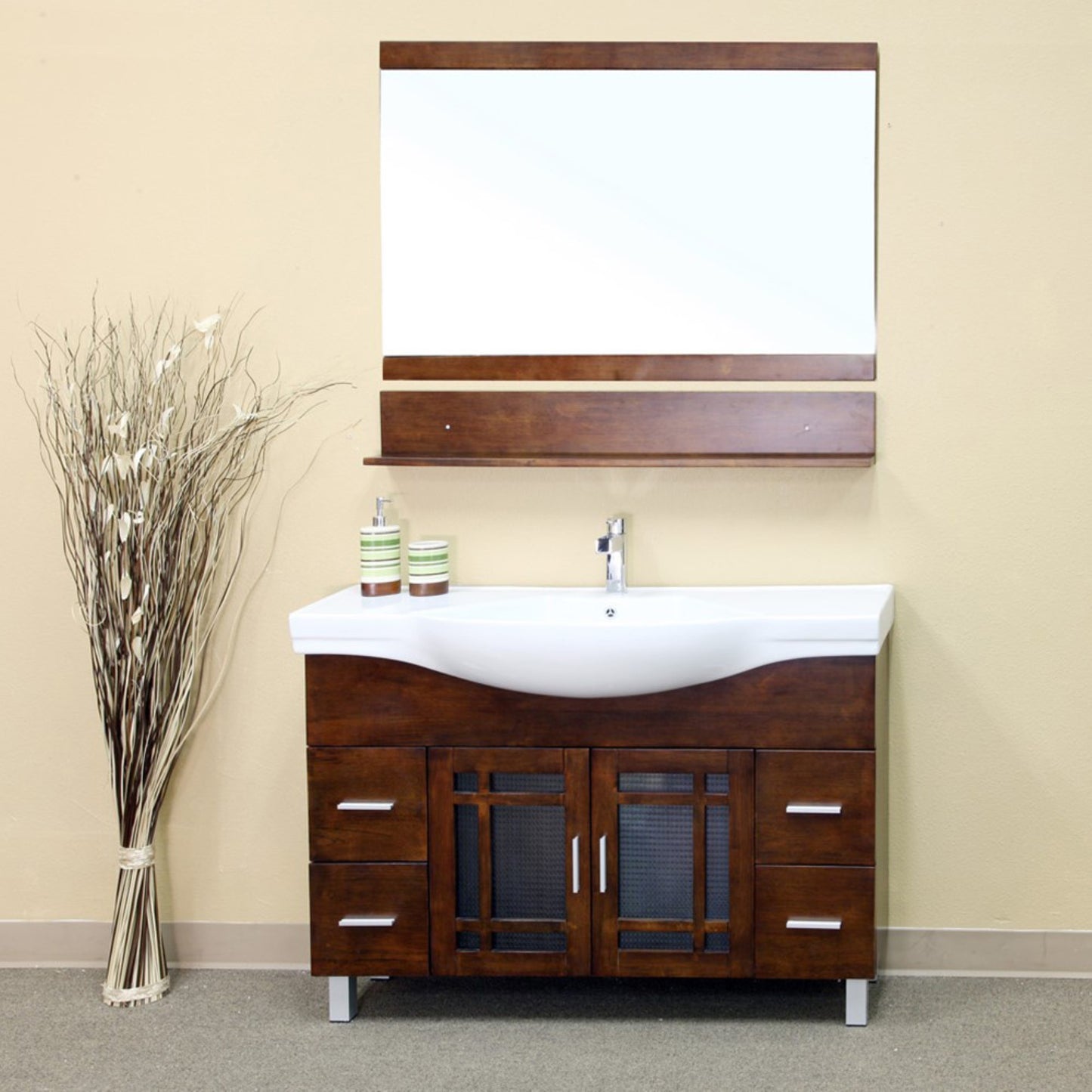 48" Single sink vanity wood walnut