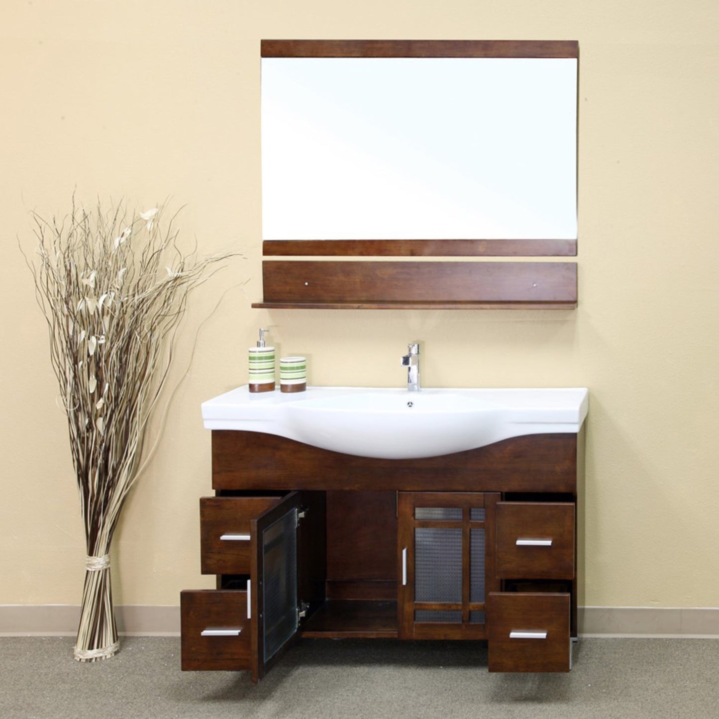 48" Single sink vanity wood walnut