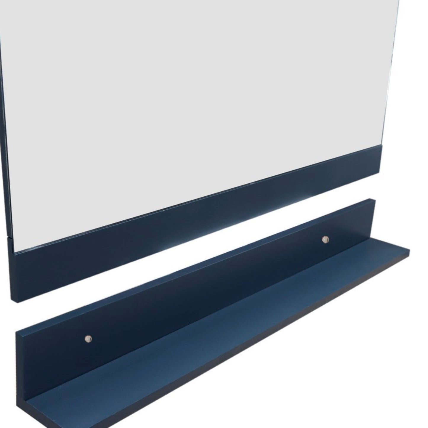 Solid wood frame mirror dark gray