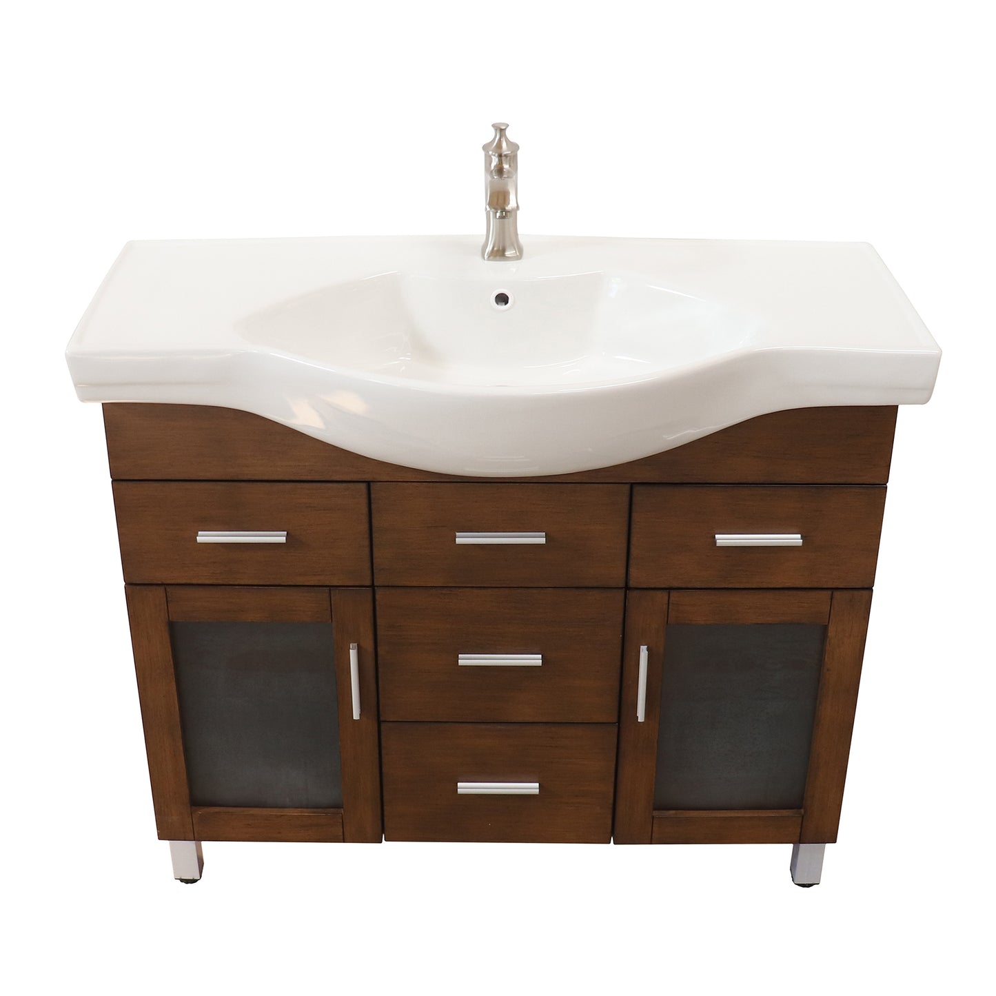 39.8" Single sink vanity wood walnut 4 drawers