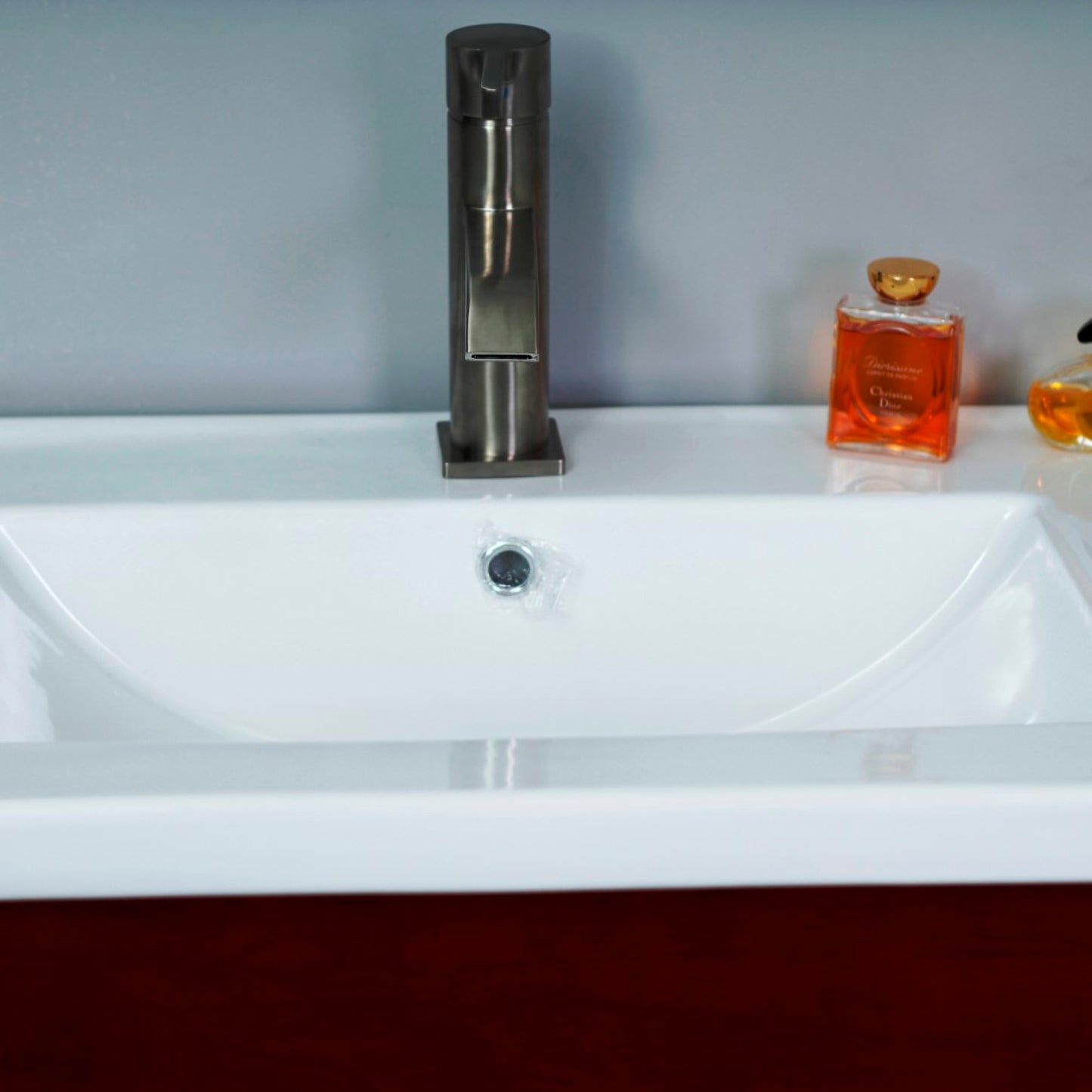 29.9" Single sink vanity wood walnut finish