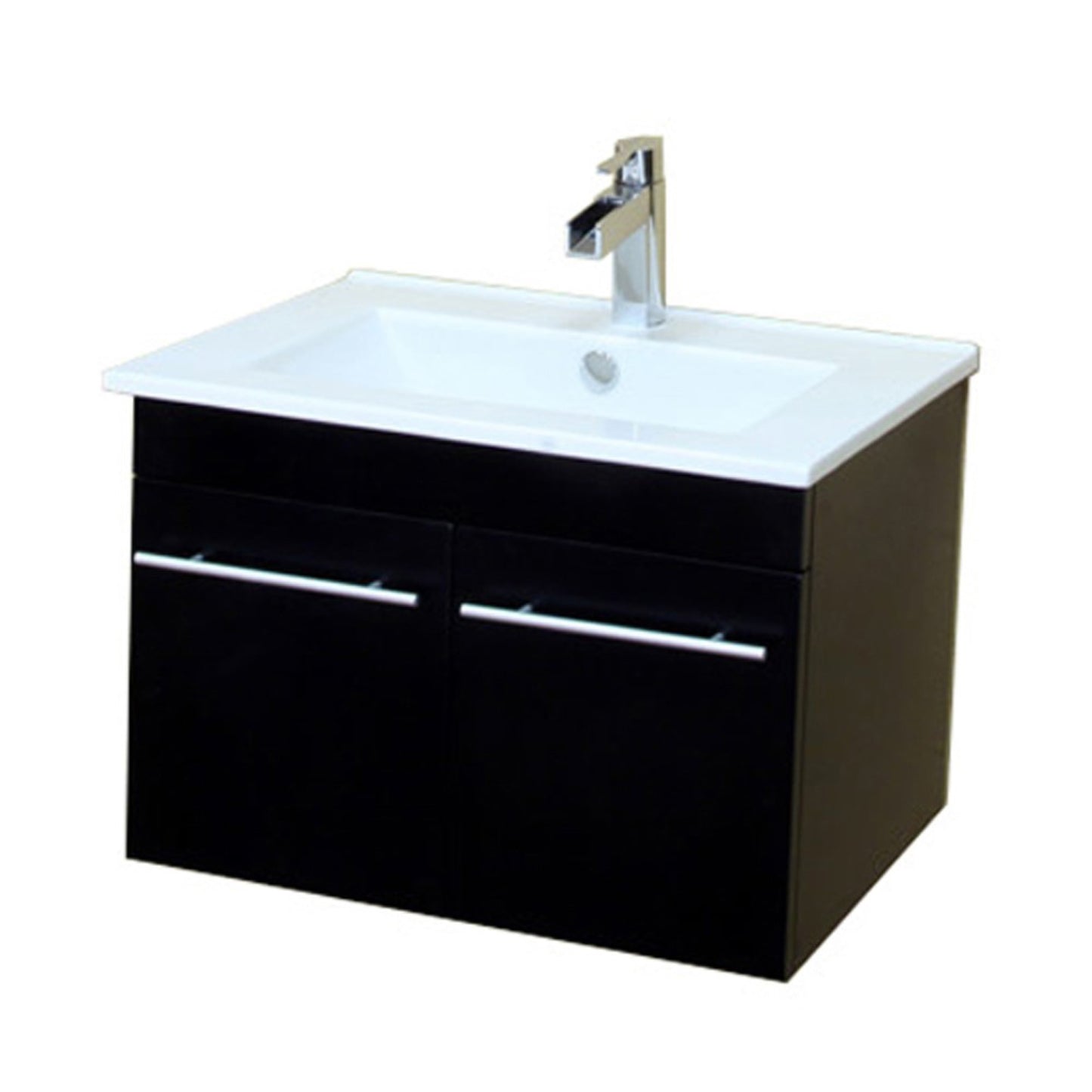 24.4" Single wall mount style sink vanity wood black