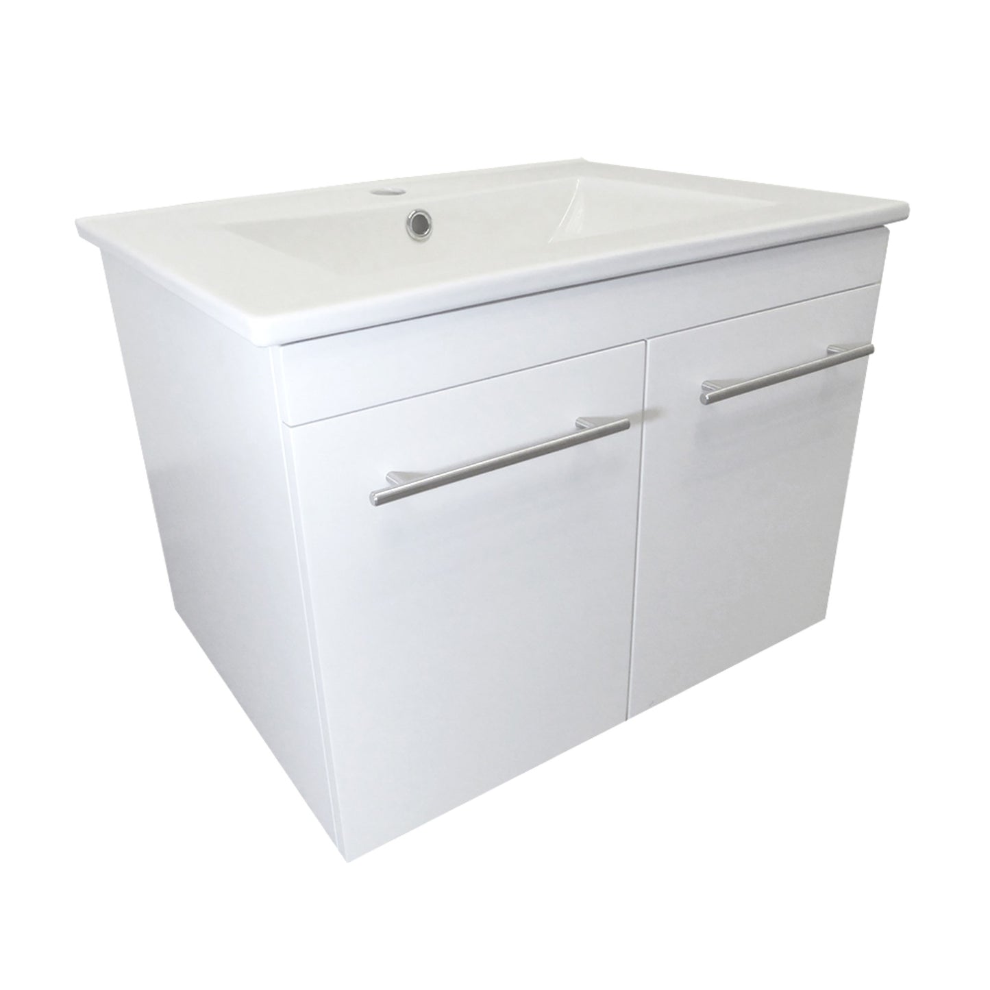 24.4" Single wall mount style sink vanity wood white
