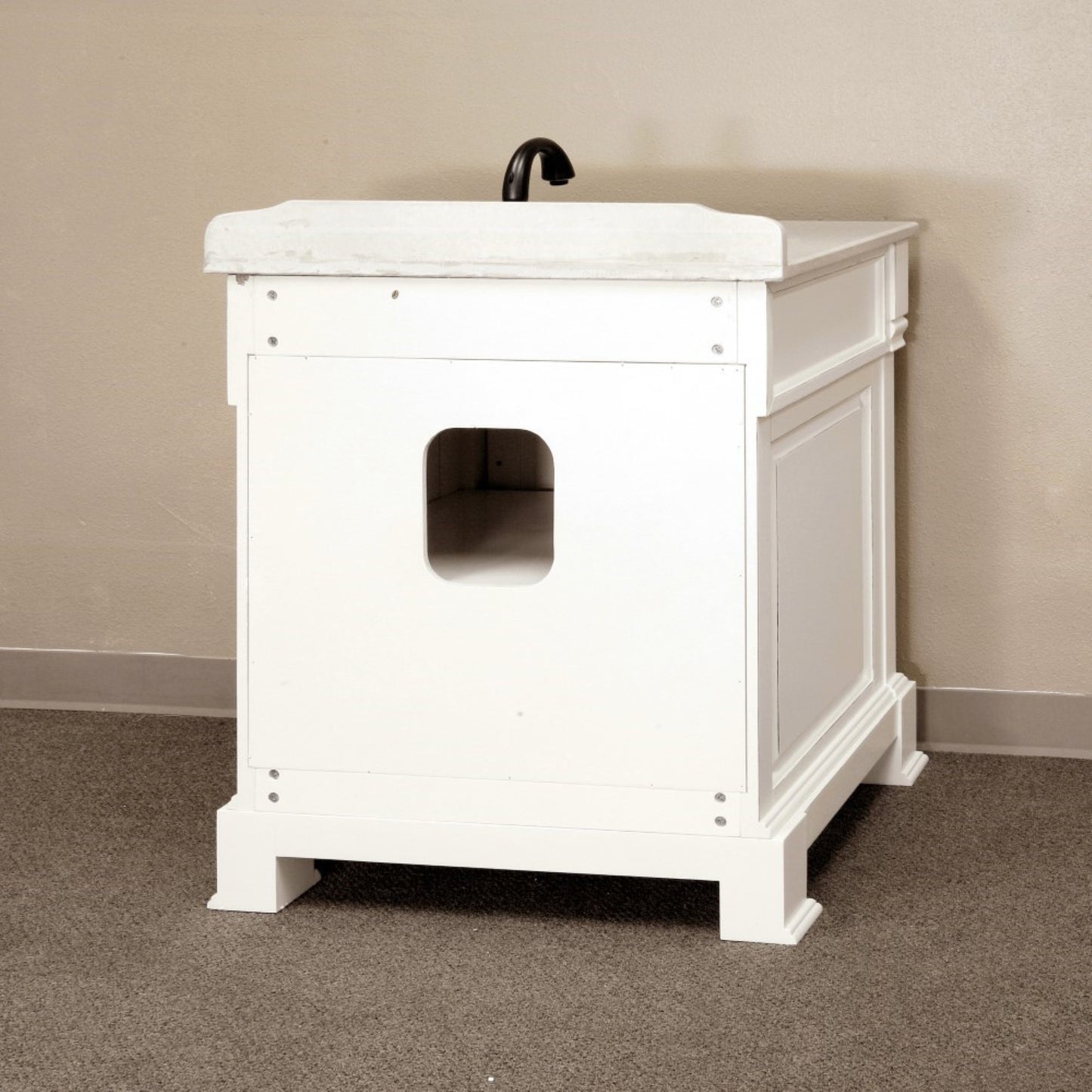 30" Single sink vanity wood white