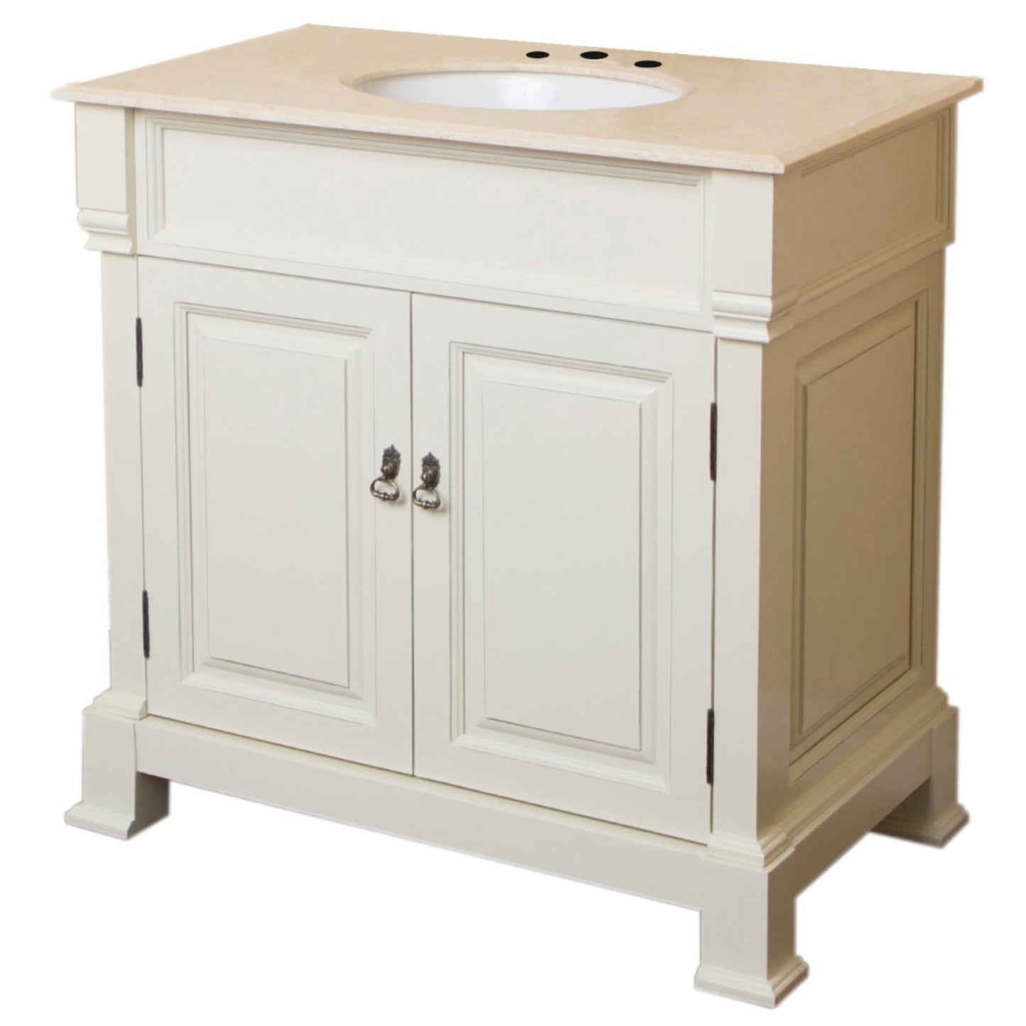 36" Single sink vanity wood cream white