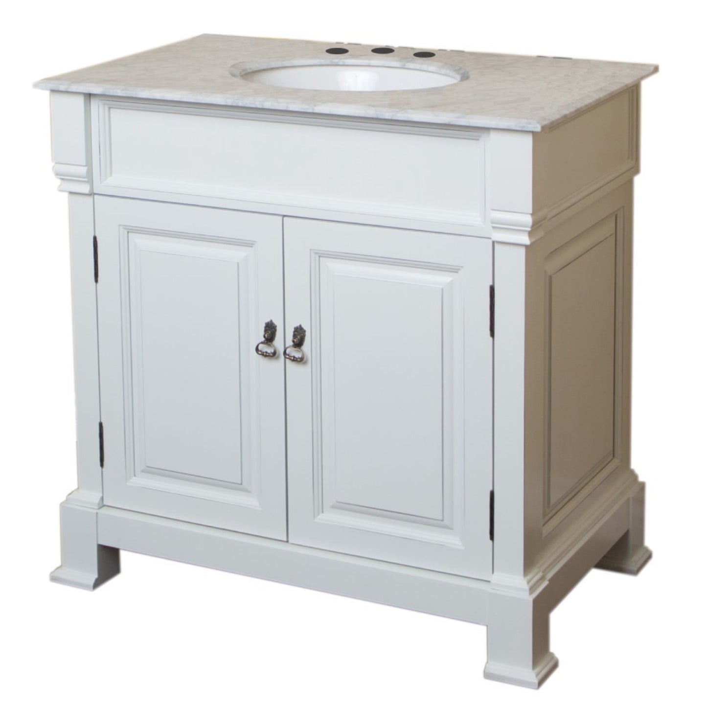 36" Single sink vanity wood white