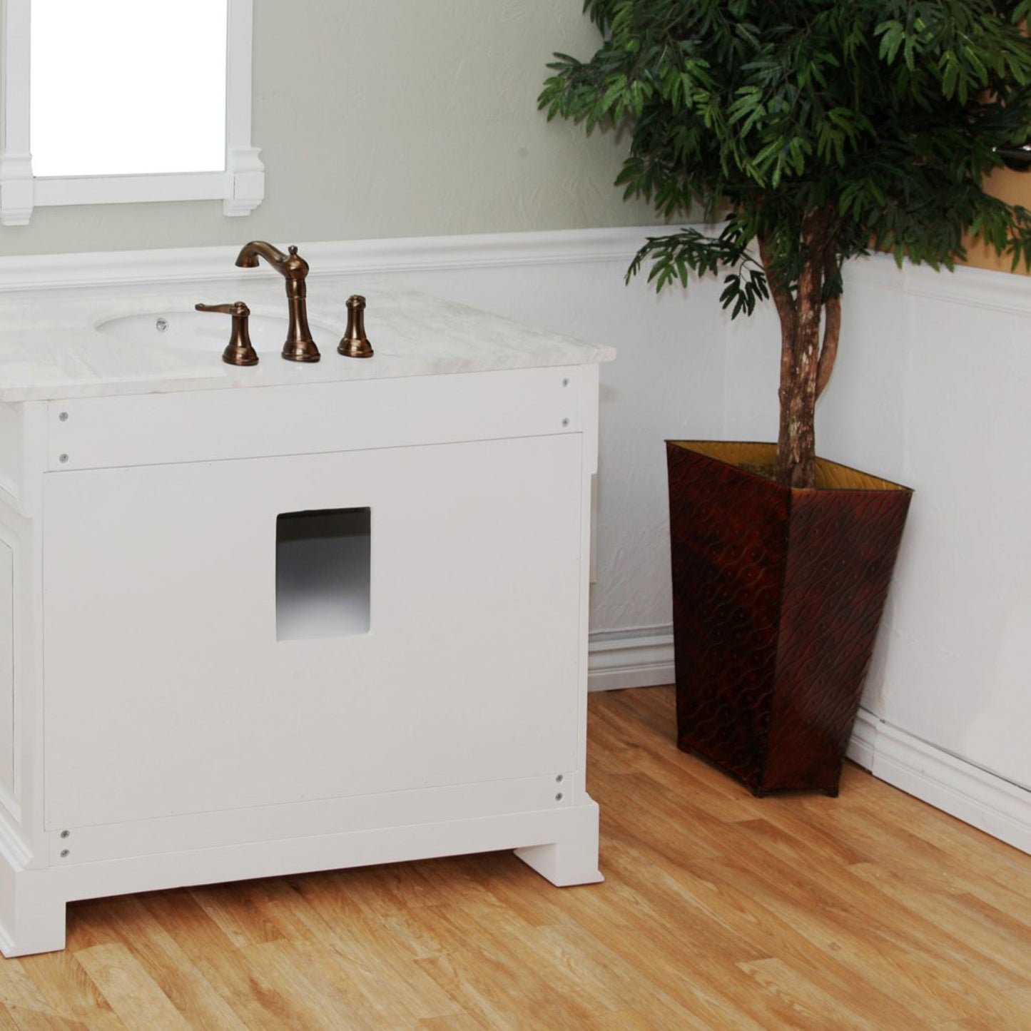 42" Single sink vanity wood white