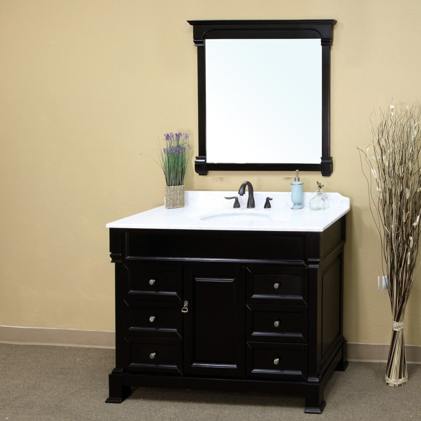 50" Single sink vanity wood espresso
