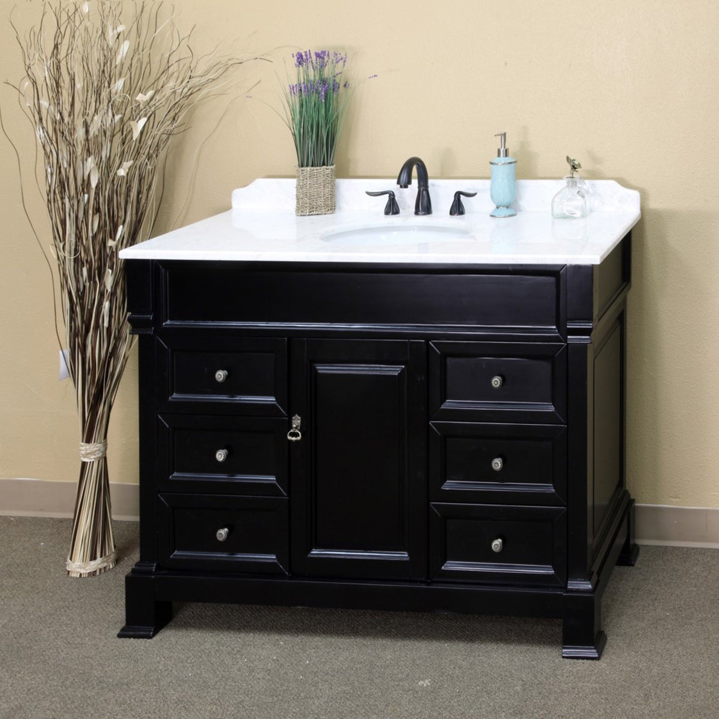 50" Single sink vanity wood espresso