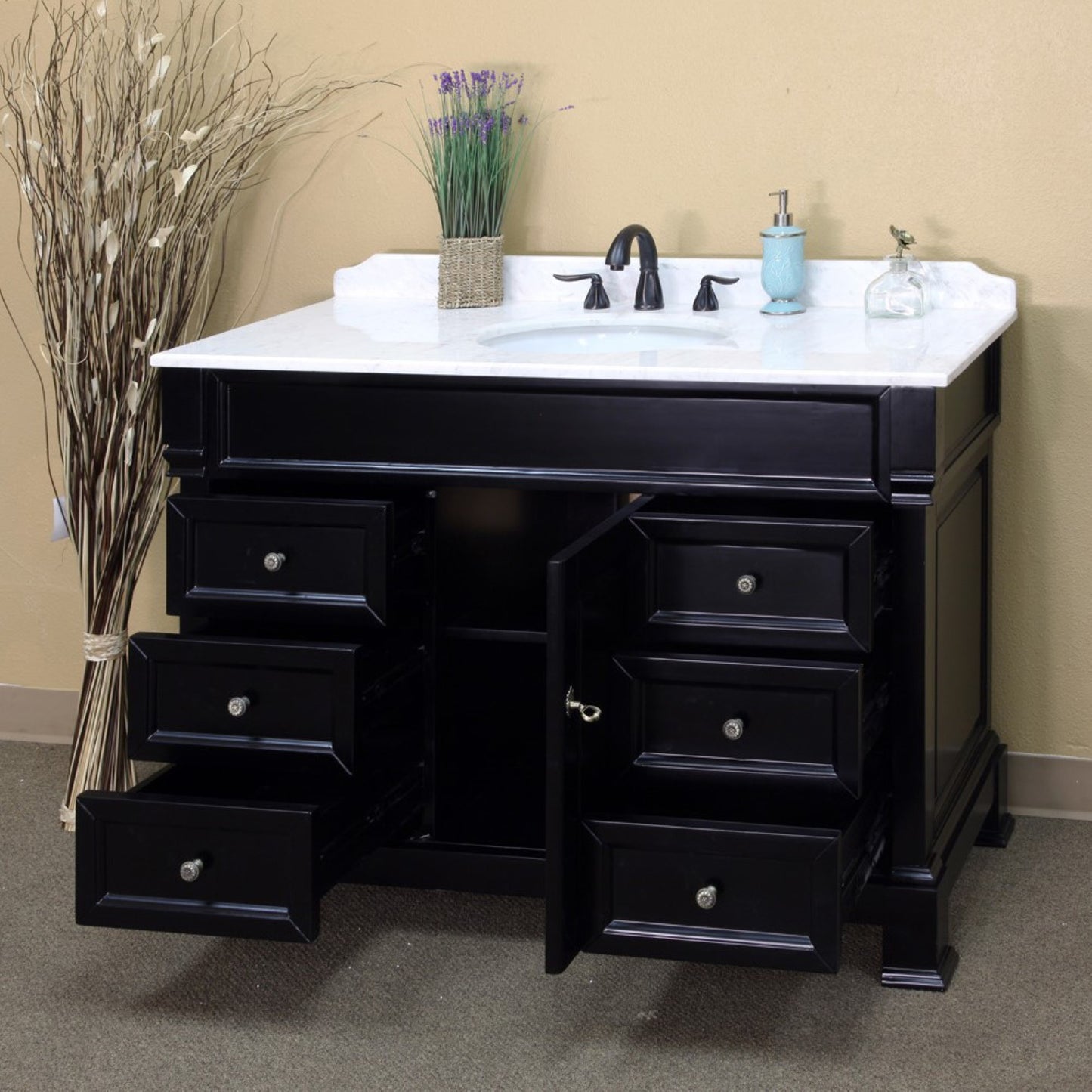 50" Single sink vanity wood espresso