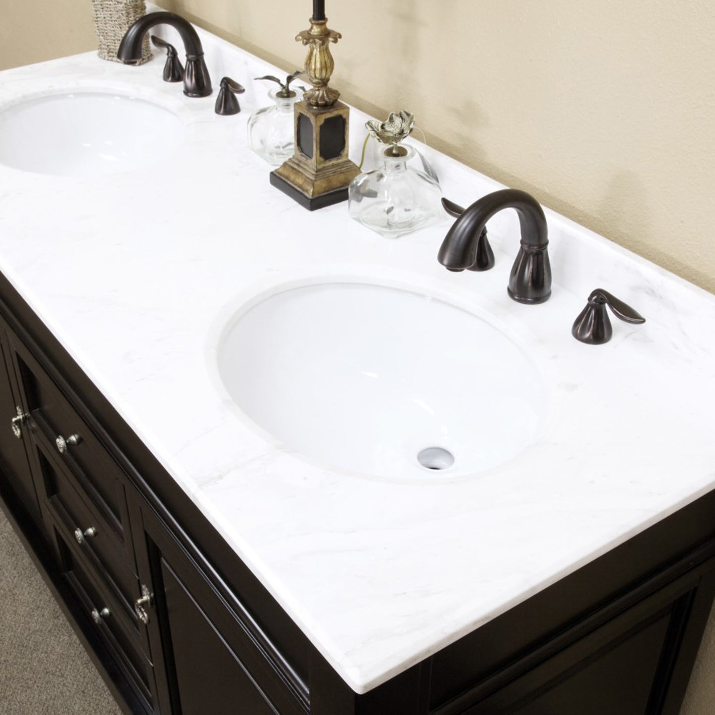 60" Double sink vanity wood espresso