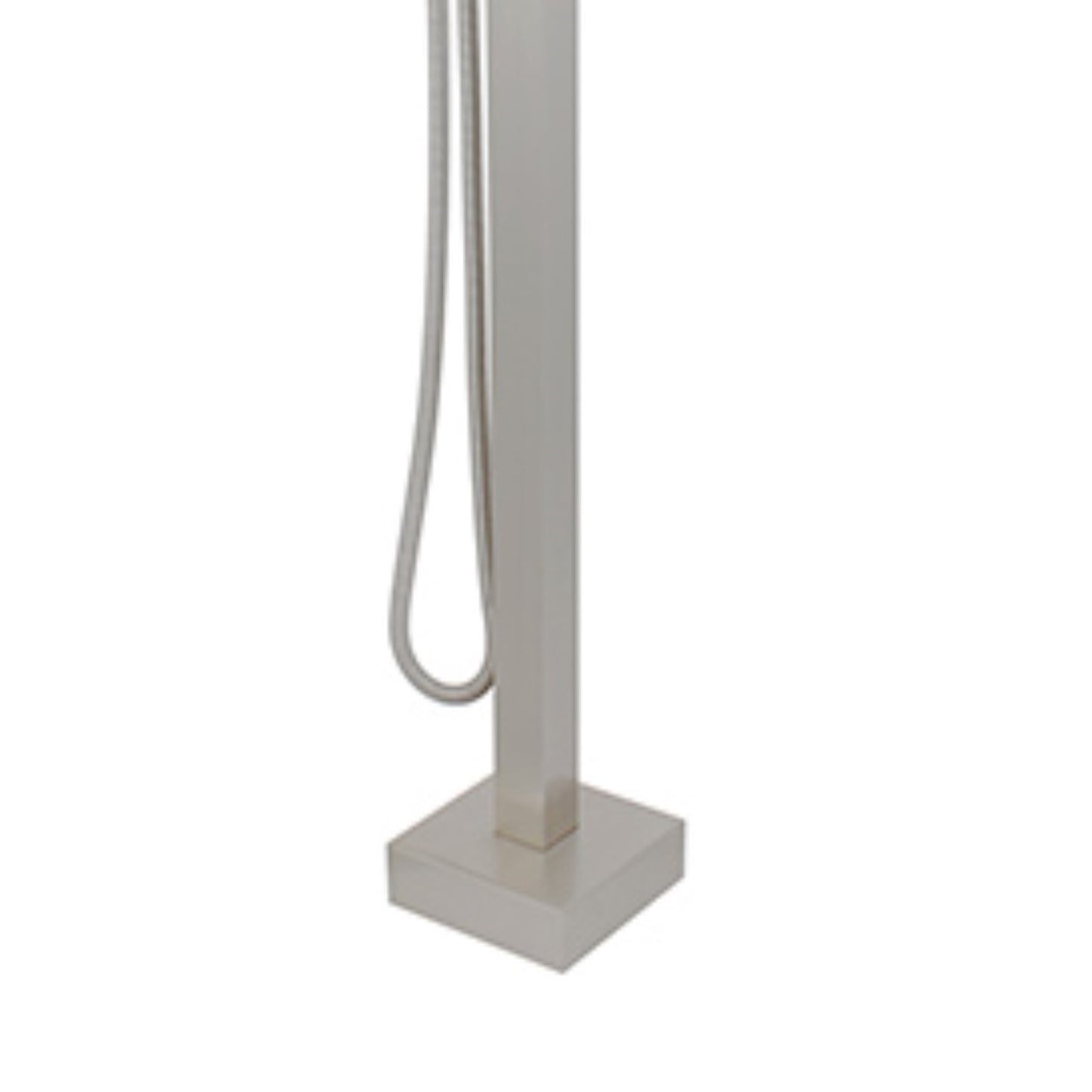 Single Handle Floor Mount Freestanding Tub Faucet with Hand Shower in Brushed Nickel
