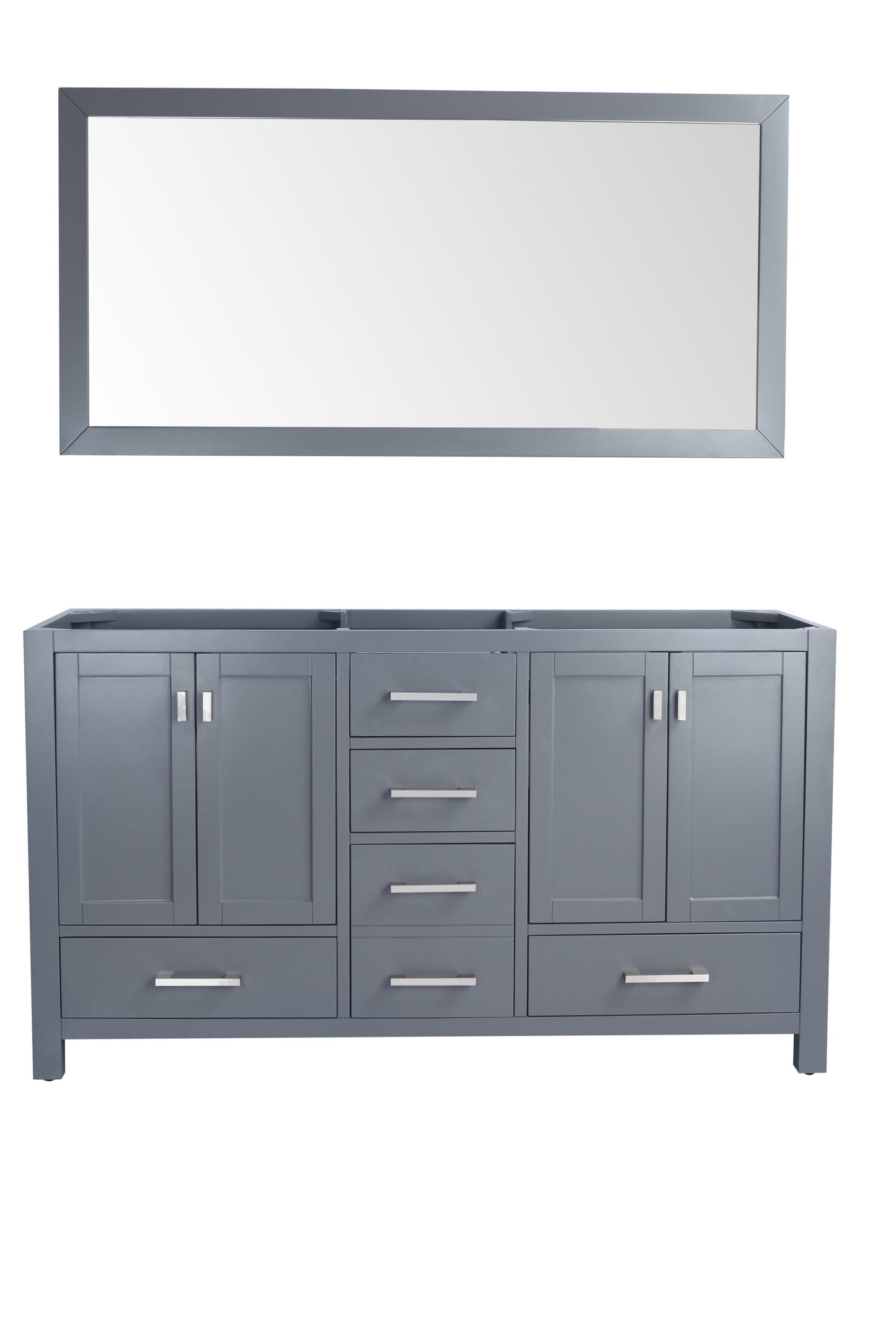 Wilson 60" Grey Double Sink Bathroom Vanity Cabinet