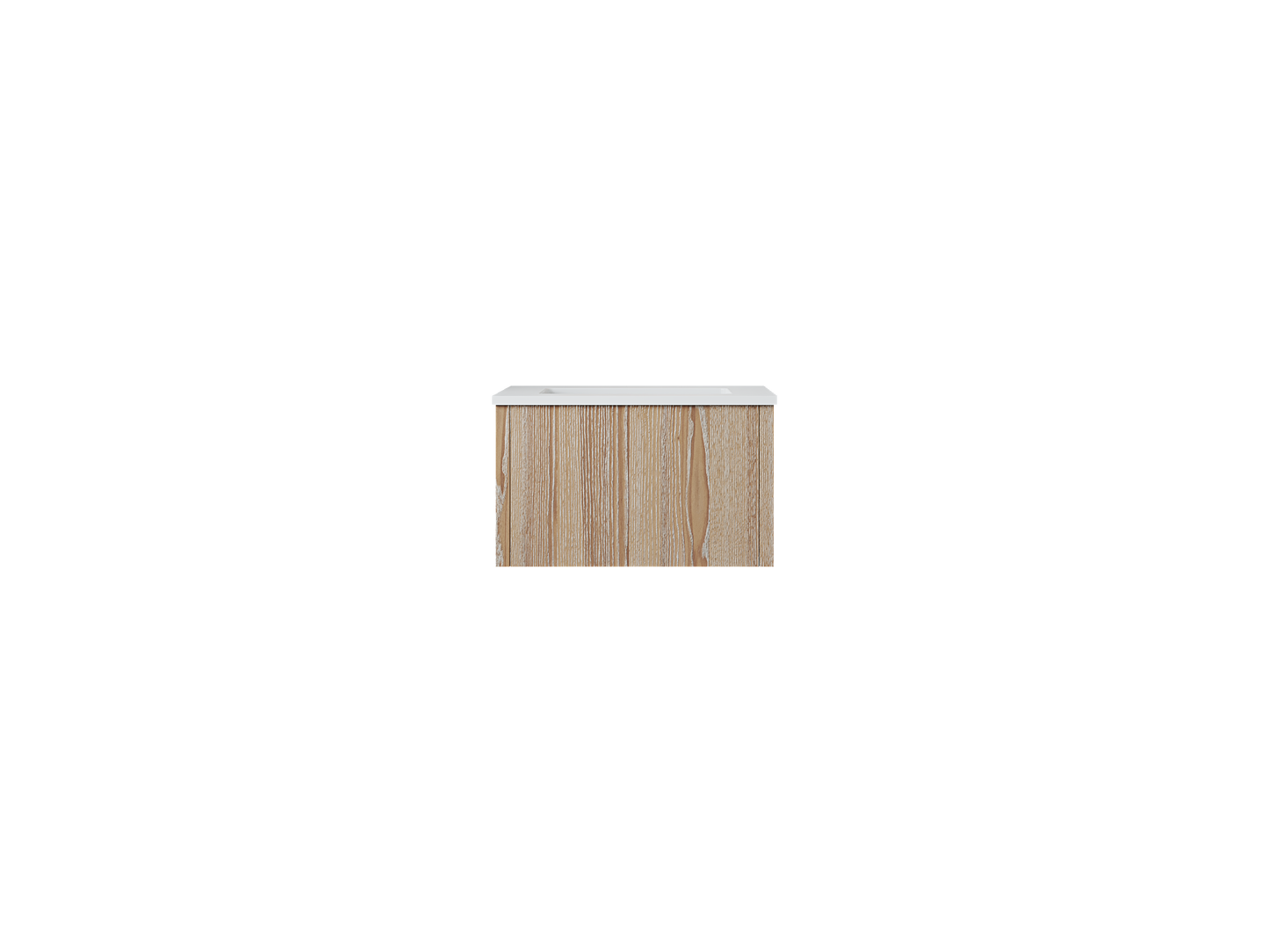 Legno 24" Weathered Grey Bathroom Vanity with Matte White VIVA Stone Solid Surface Countertop