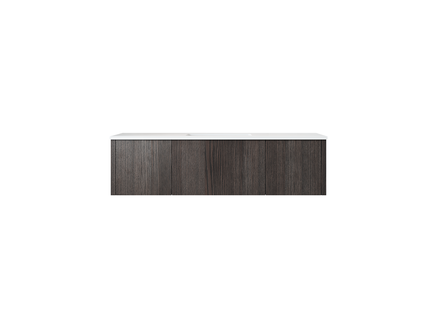 Legno 54" Carbon Oak Bathroom Vanity with Matte White VIVA Stone Solid Surface Countertop