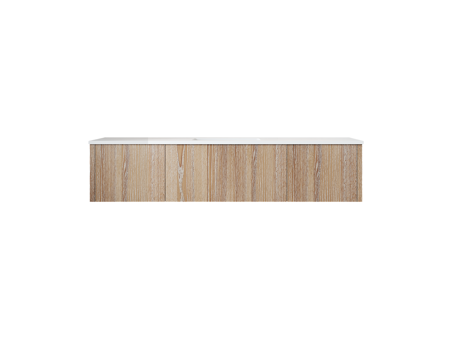 Legno 66" Weathered Grey Bathroom Vanity with Matte White VIVA Stone Solid Surface Countertop