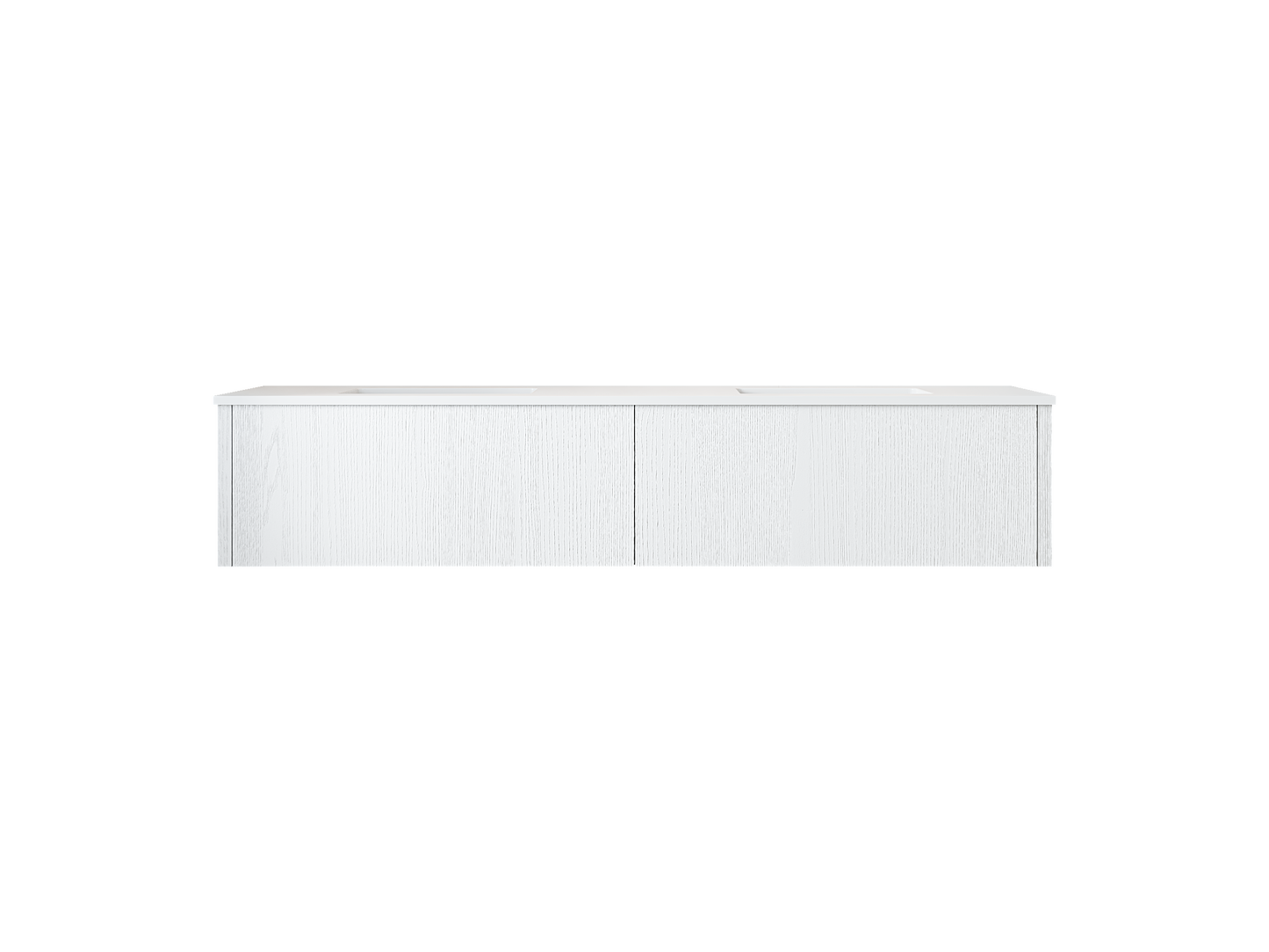 Legno 72" Alabaster White Double Sink Bathroom Vanity with Matte White VIVA Stone Solid Surface Countertop
