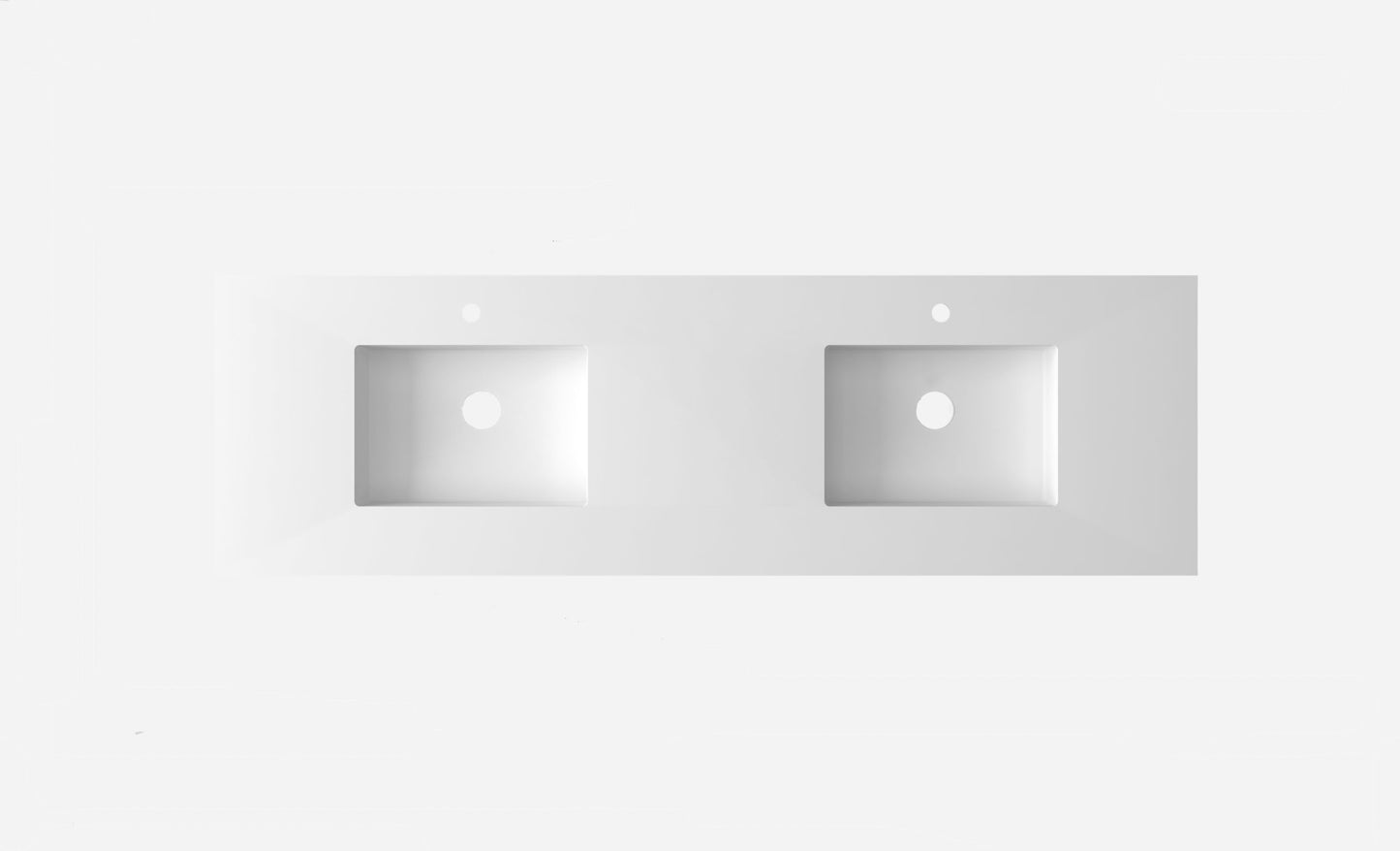 Forever VIVA Stone 72" Matte White Solid Surface Countertop with Double Integrated Sinks