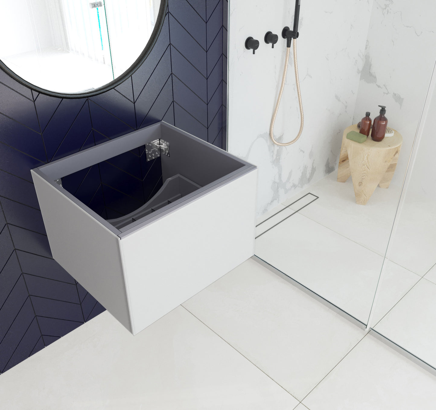 Vitri 24" Cloud White Wall Hung Bathroom Vanity Cabinet