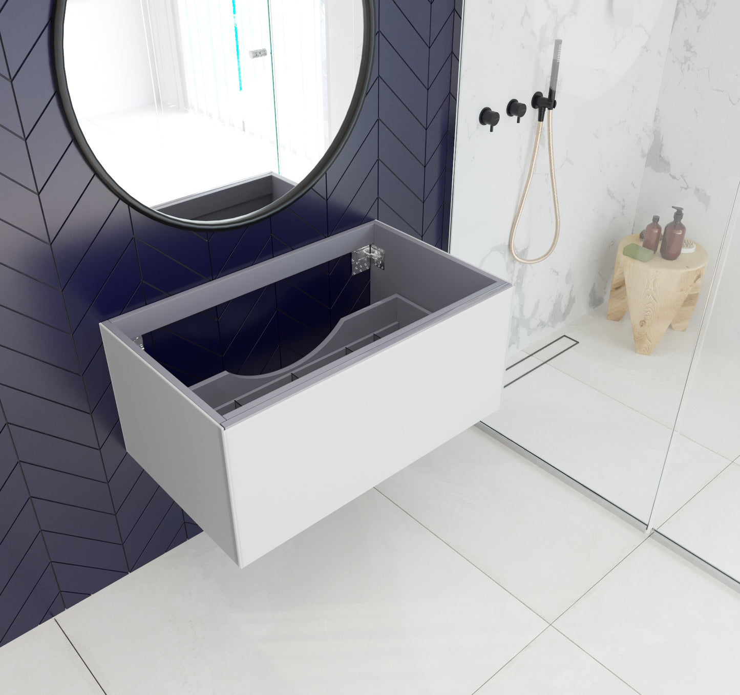 Vitri 36" Cloud White Wall Hung Bathroom Vanity Cabinet