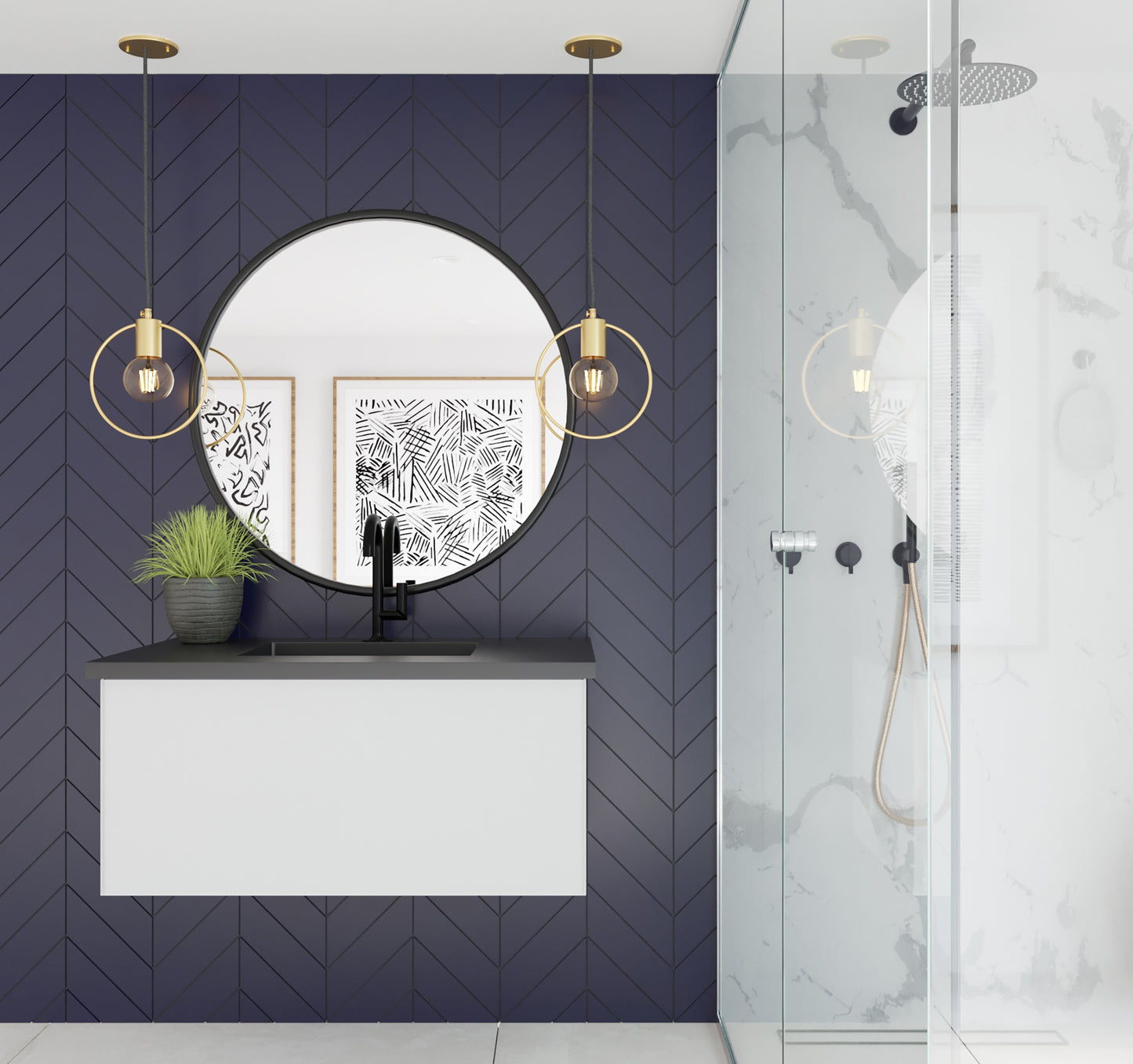 Vitri 36" Cloud White Wall Hung Bathroom Vanity Cabinet