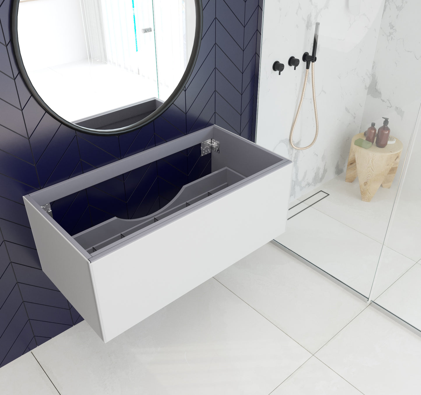 Vitri 42" Cloud White Wall Hung Bathroom Vanity Cabinet