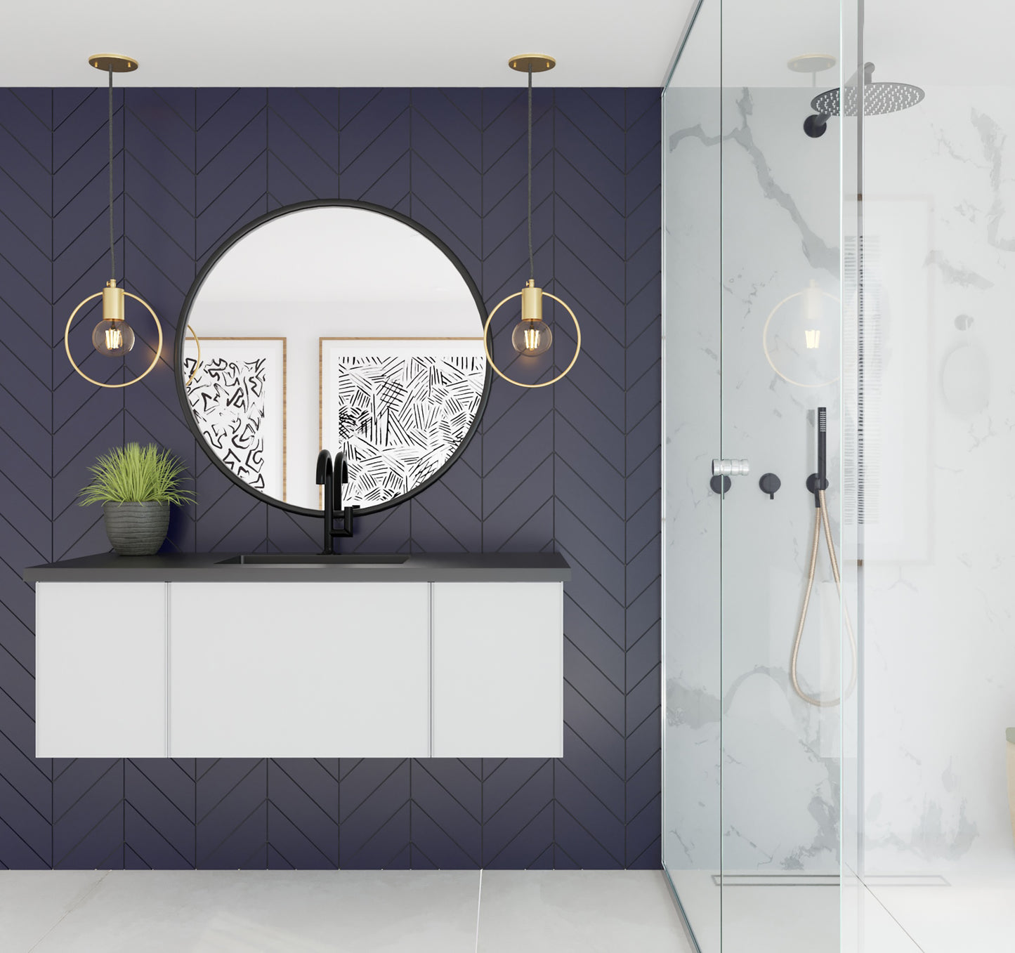 Vitri 48" Cloud White Wall Hung Bathroom Vanity Cabinet