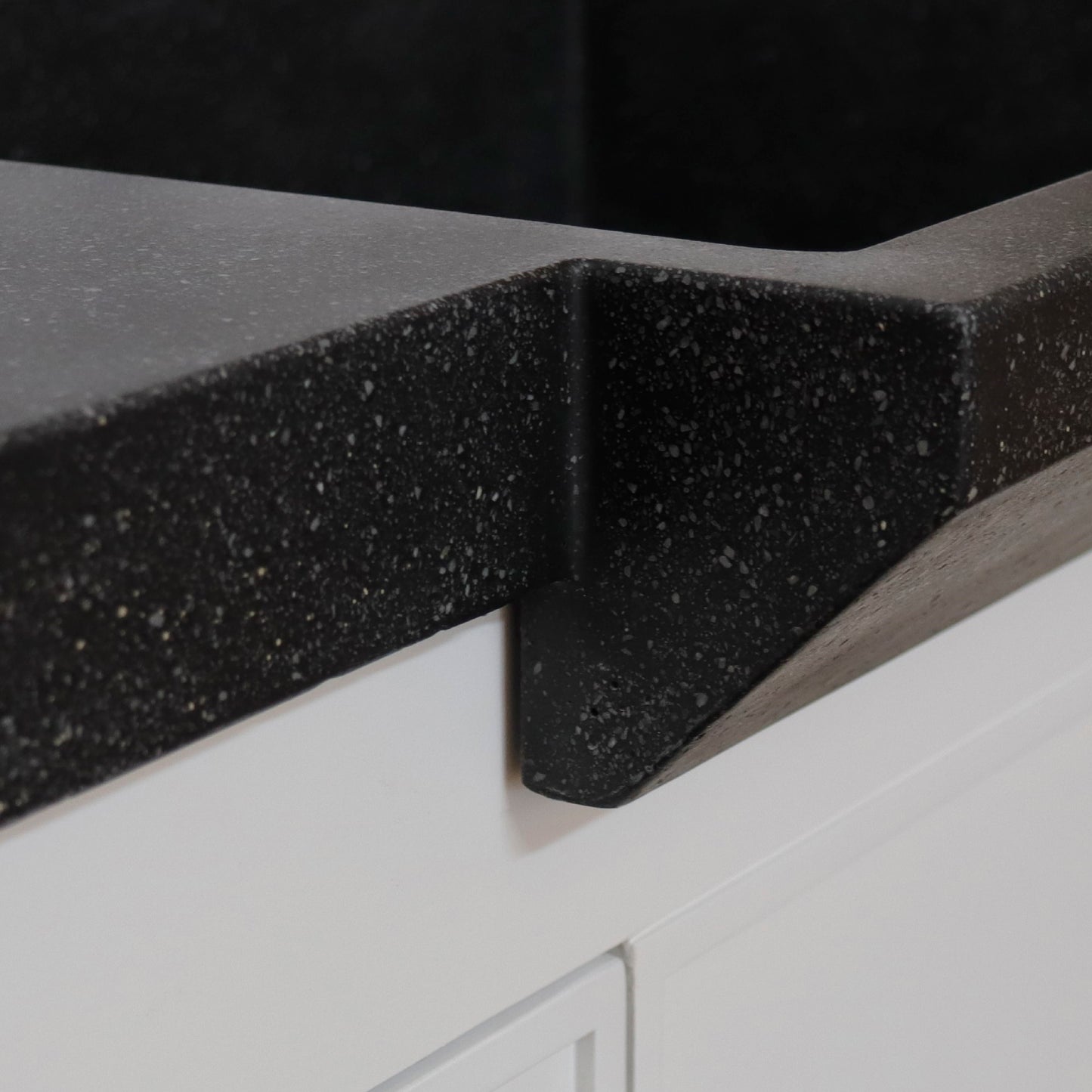 39" Single Sink Vanity White Finish in Black Concrete Top
