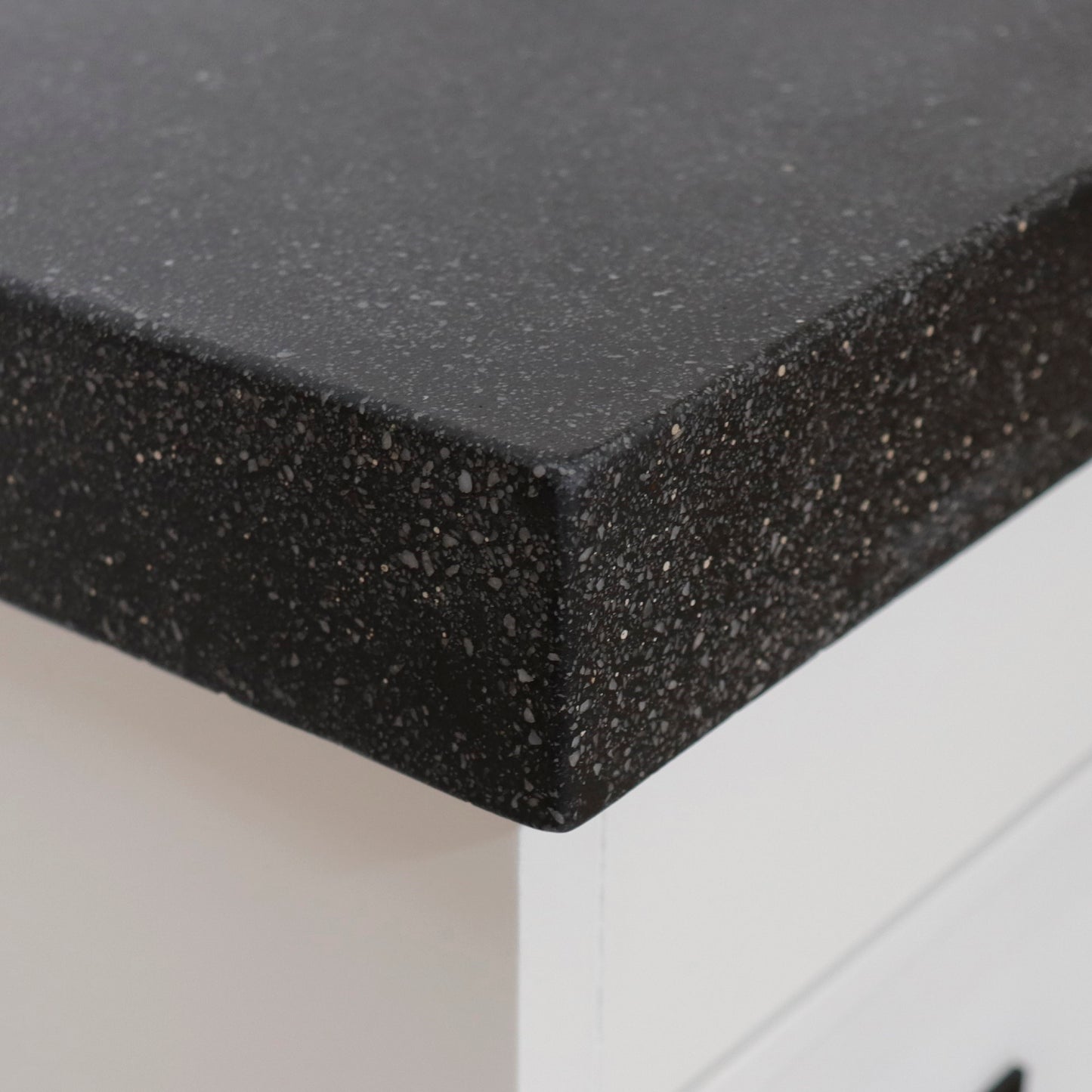 39" Single Sink Vanity White Finish in Black Concrete Top